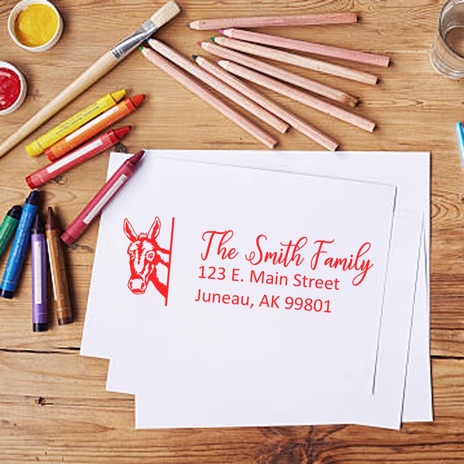 Customized Donkey Pre-Inked Address Stamp - Engineer Seal Stamps