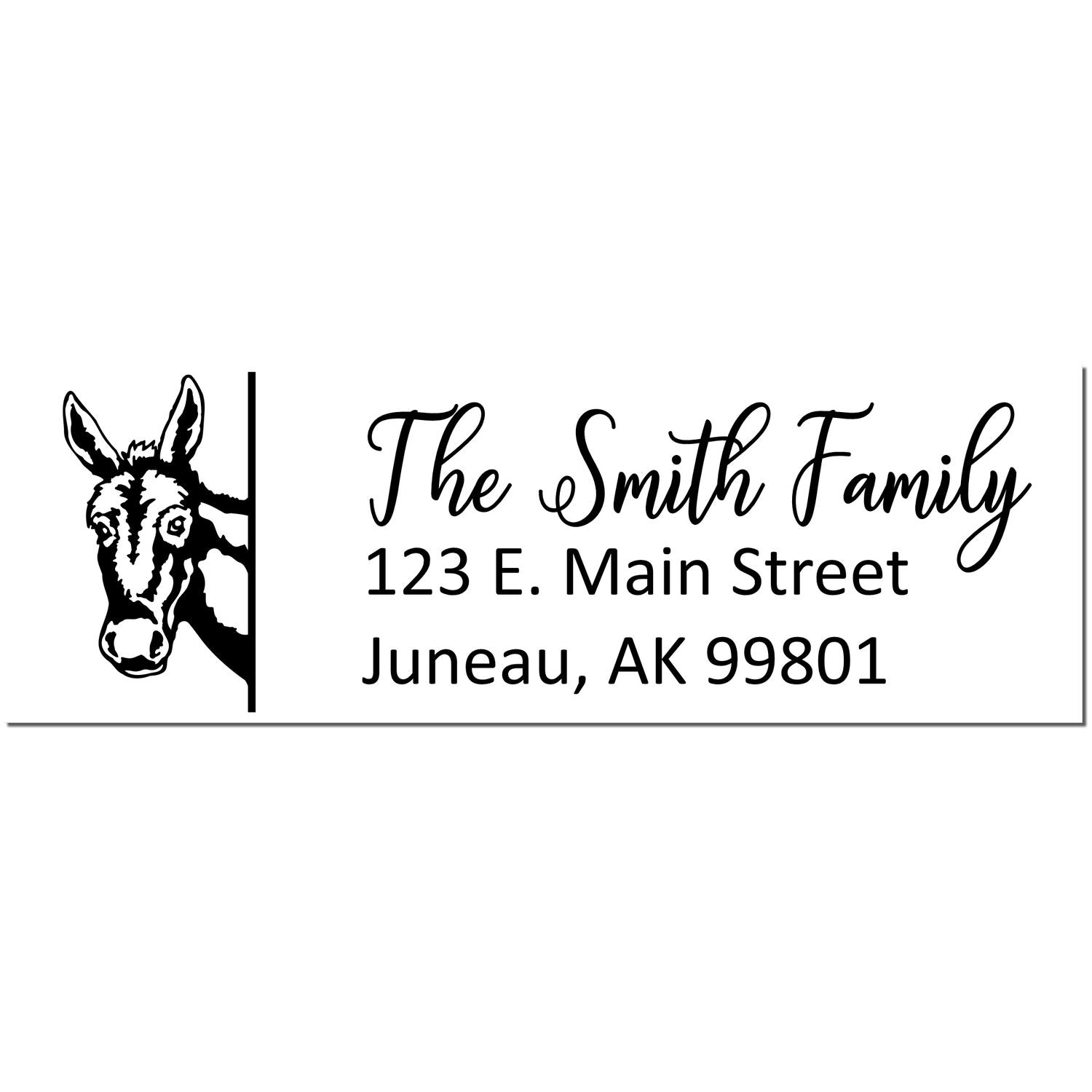 Personalized Donkey Pre-Inked Address Stamp for Envelopes