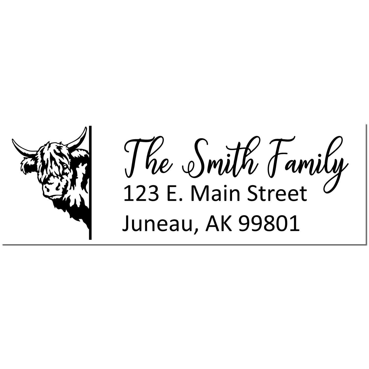 Customized Highland Cow Pre-Inked Address Stamp - Engineer Seal Stamps