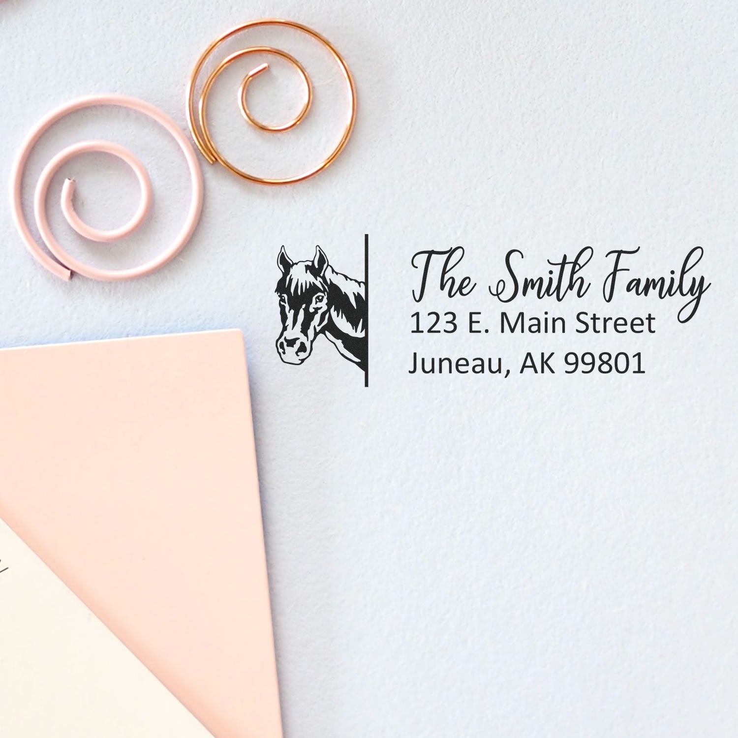 Customized Horse Pre-Inked Address Stamp - Engineer Seal Stamps
