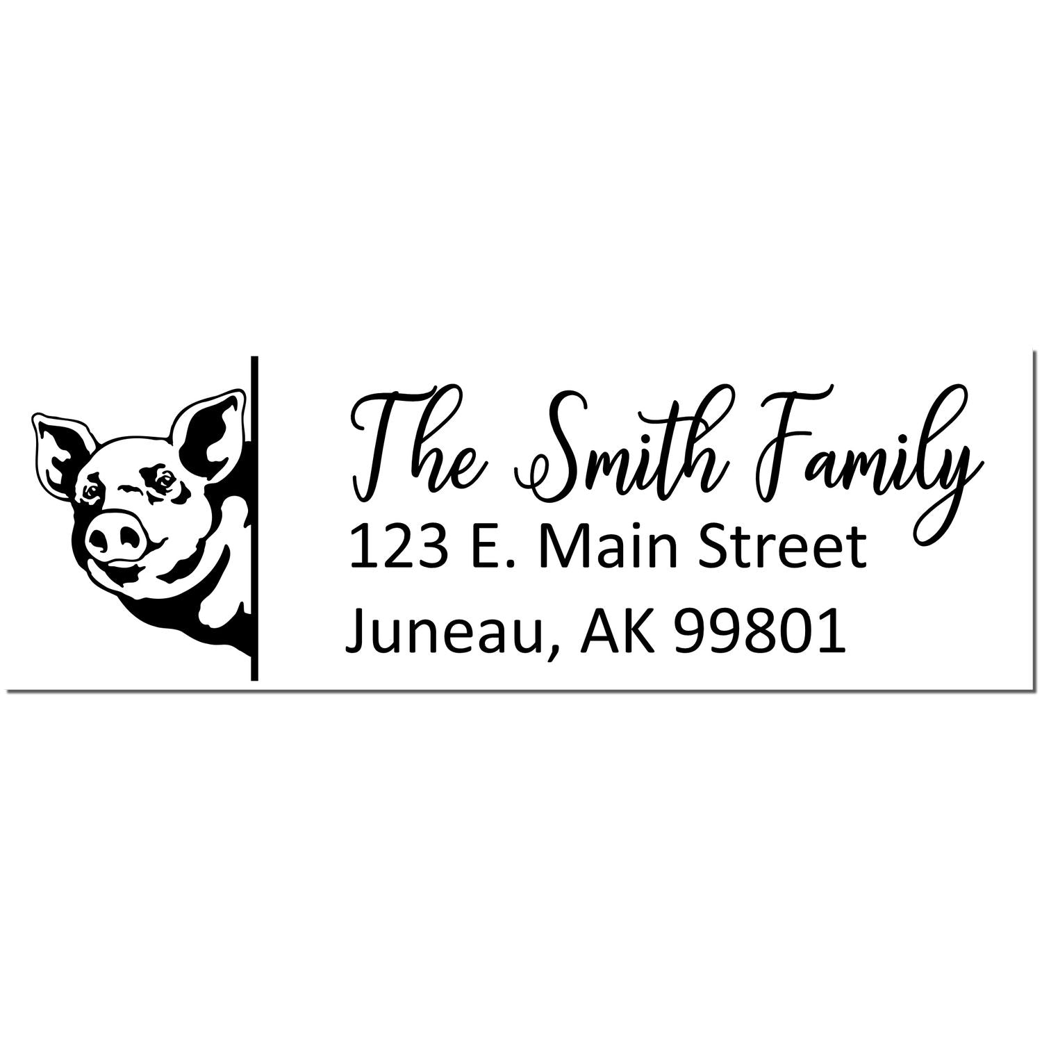 Personalized Pig Mailing Address Stamp