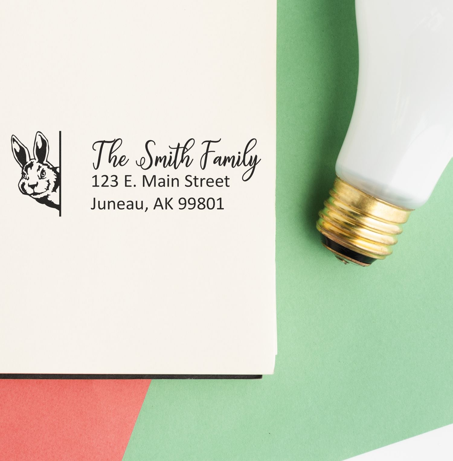 Personalized Rabbit Pre-Inked Address Stamp for Envelopes