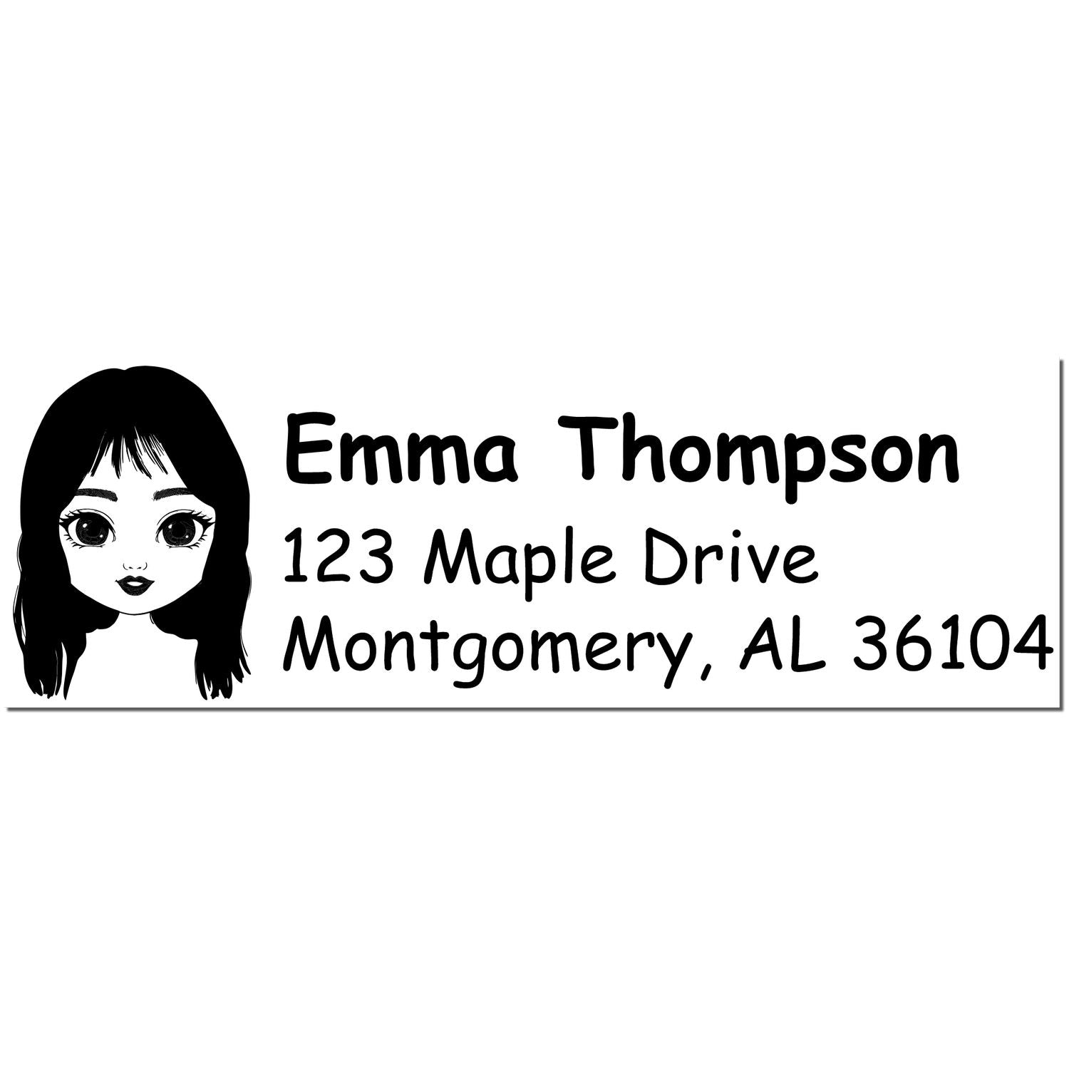 Wood Handle Ms Emma Bitmoji Address Stamp