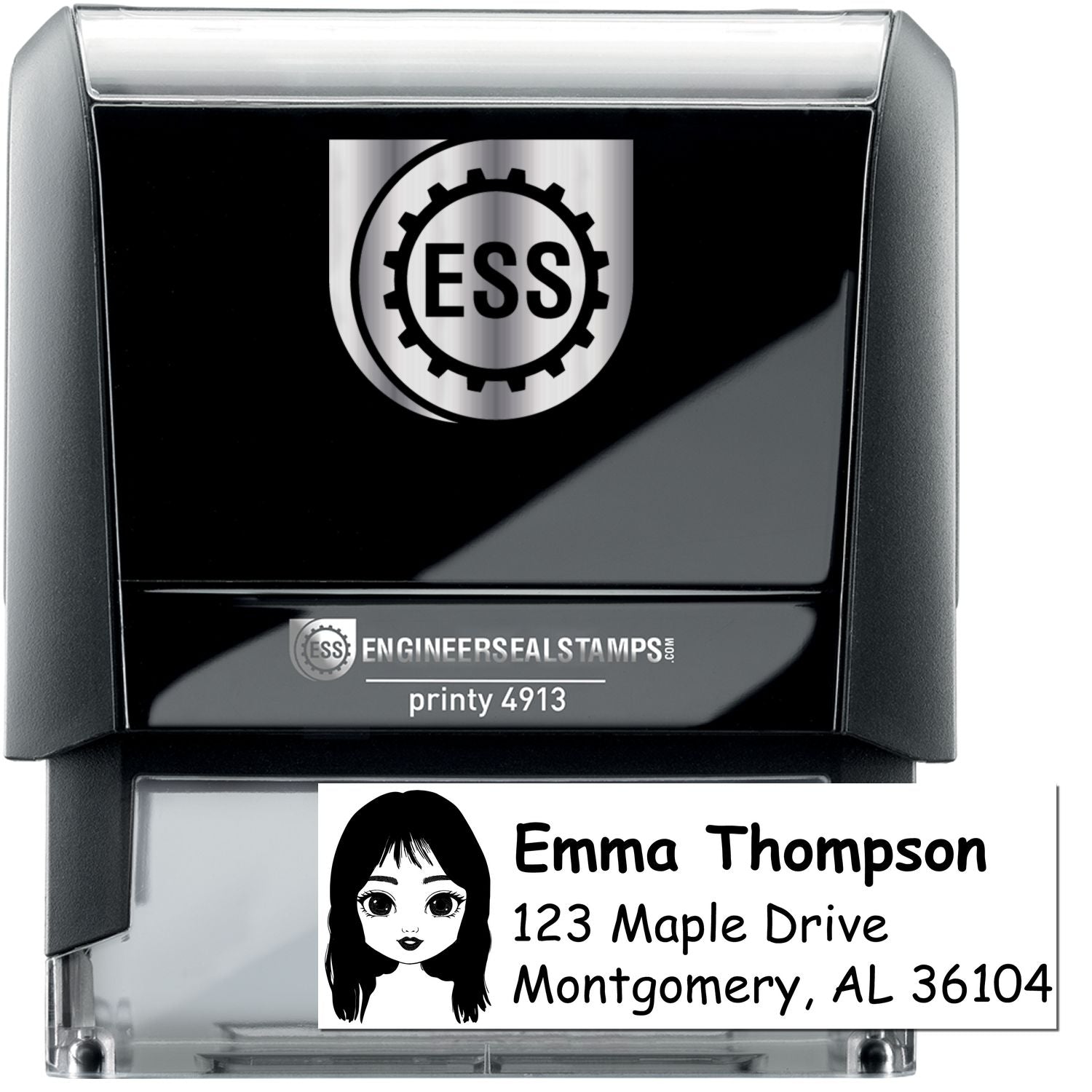 Ms Emma Bitmoji Self-Inking Home Address Stamp