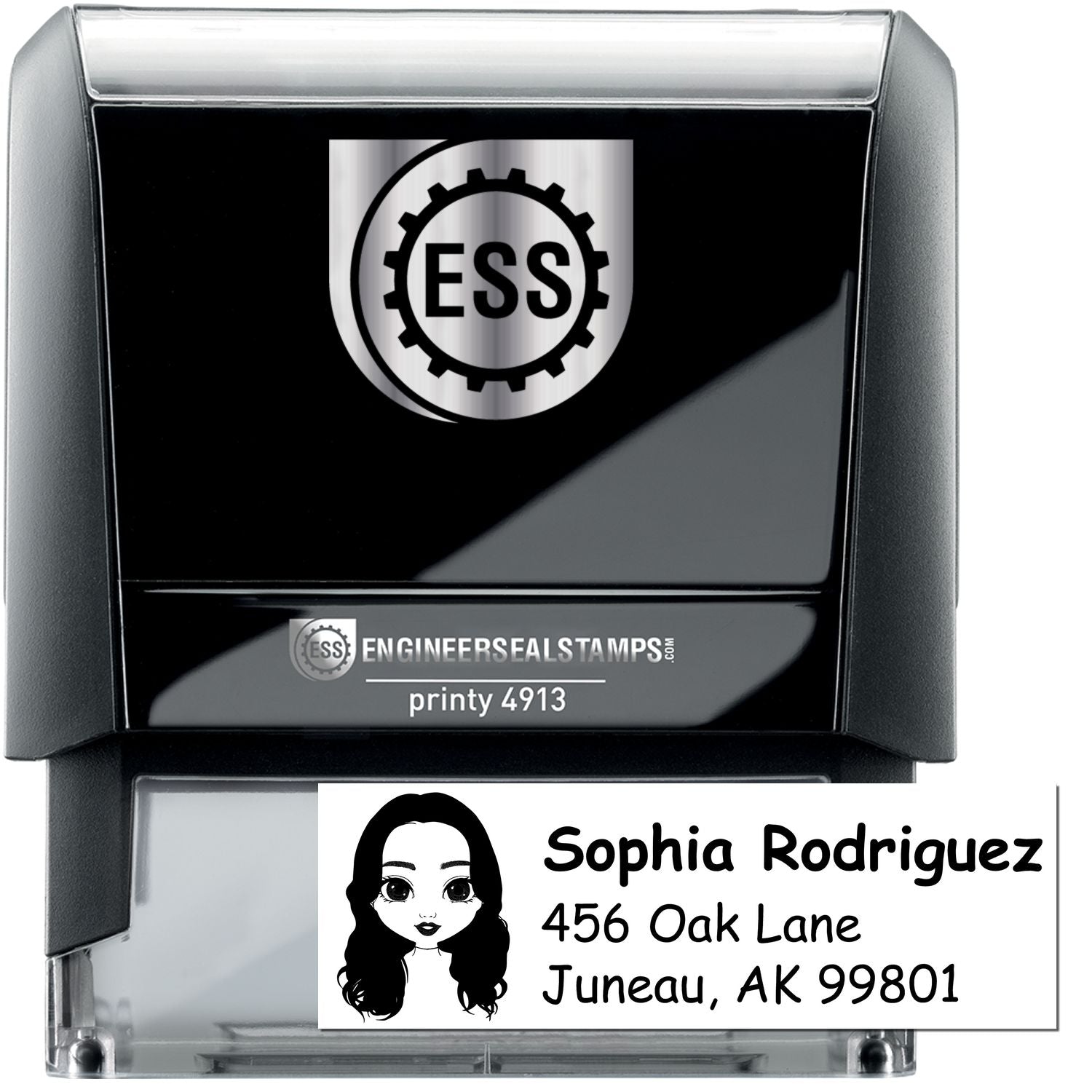 Ms Sophia Bitmoji Self-Inking Home Address Stamp