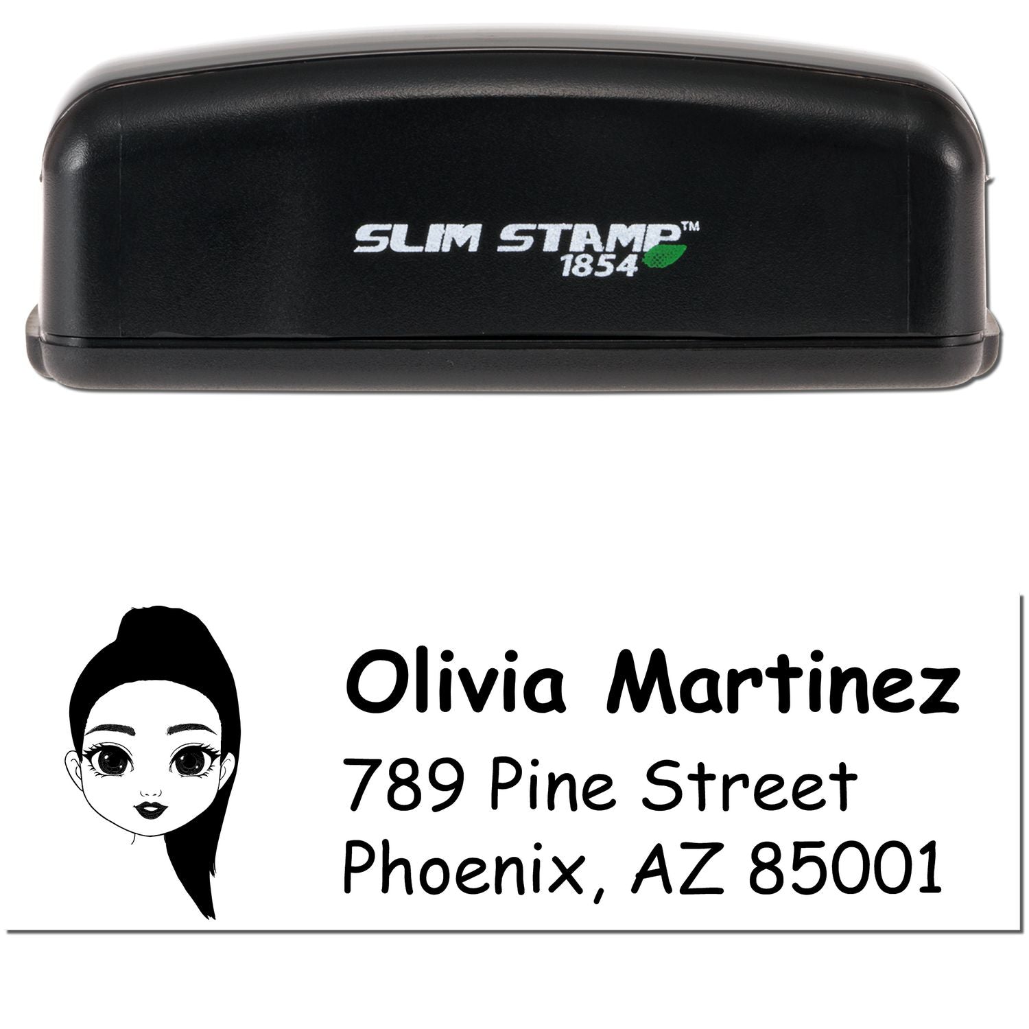 Ms Olivia Bitmoji Customized Address Stamp Pre-Inked