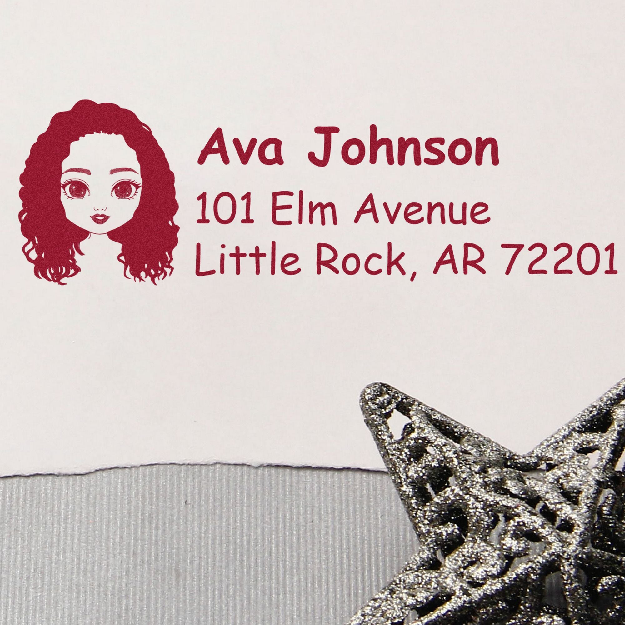 Ms Ava Bitmoji Self-Inking Home Address Stamp