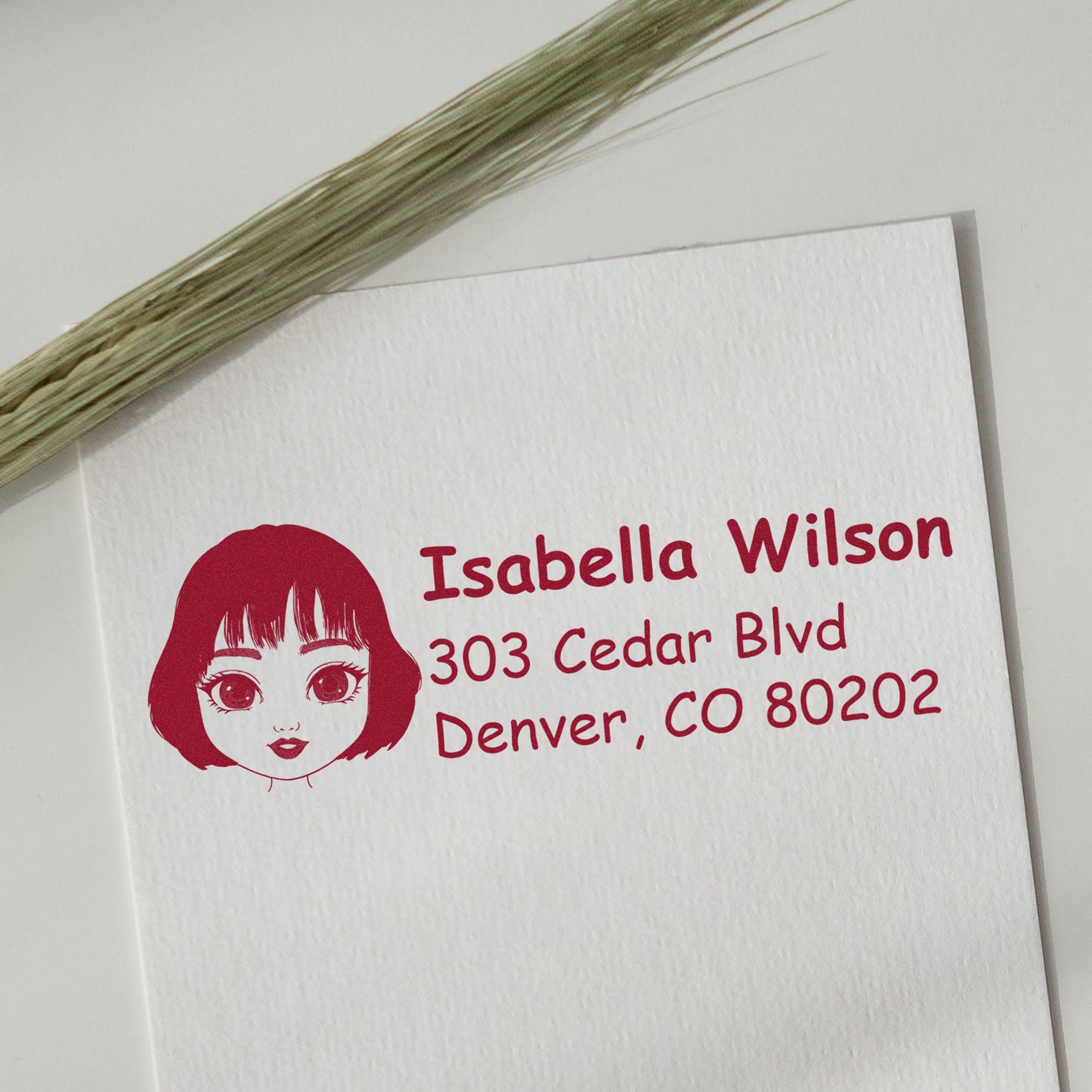 Ms Isabella Bitmoji Customized Address Stamp Pre-Inked