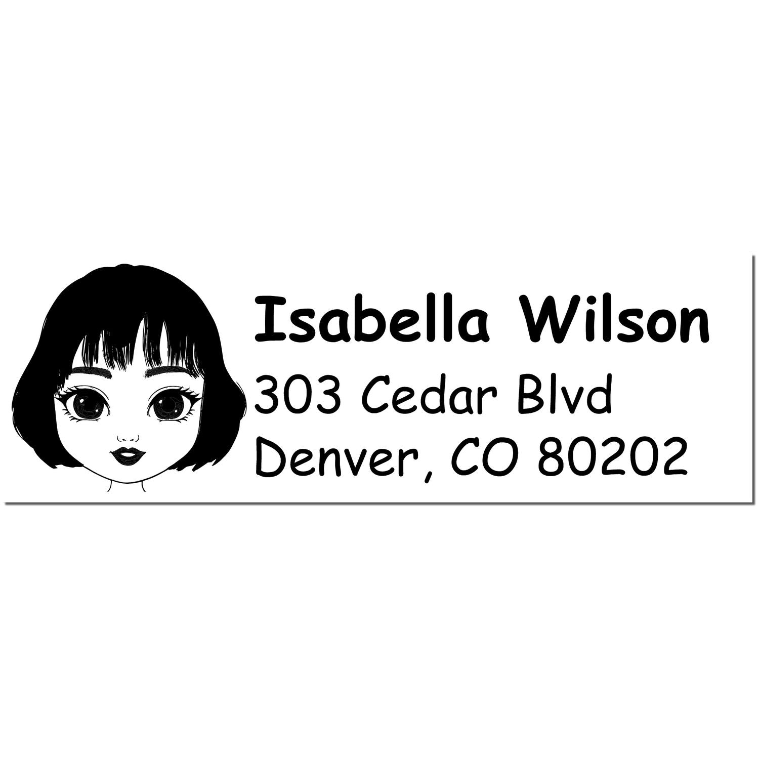 Wood Handle Ms Isabella Bitmoji Address Stamp