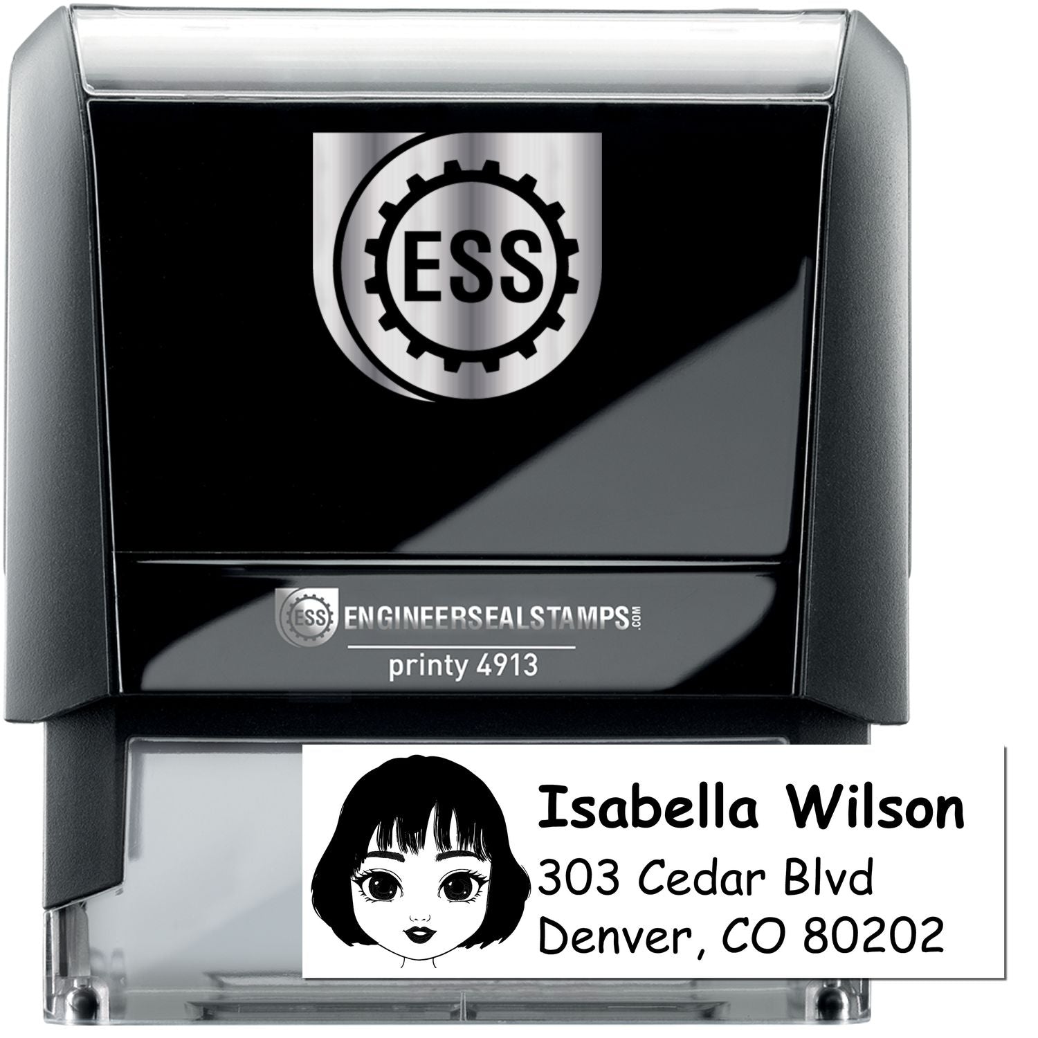 Ms Isabella Bitmoji Self-Inking Home Address Stamp