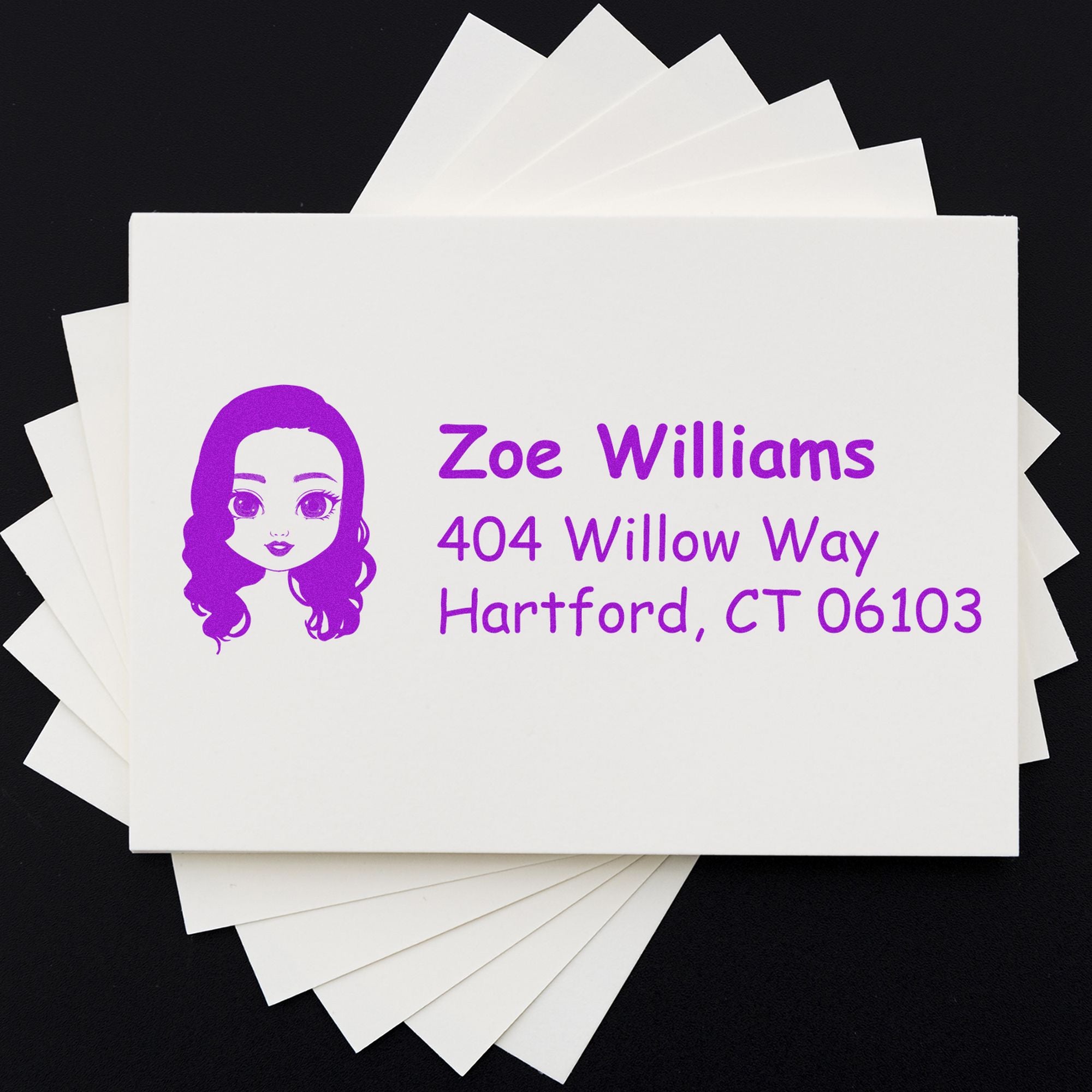 Ms Zoe Bitmoji Customized Address Stamp Pre-Inked