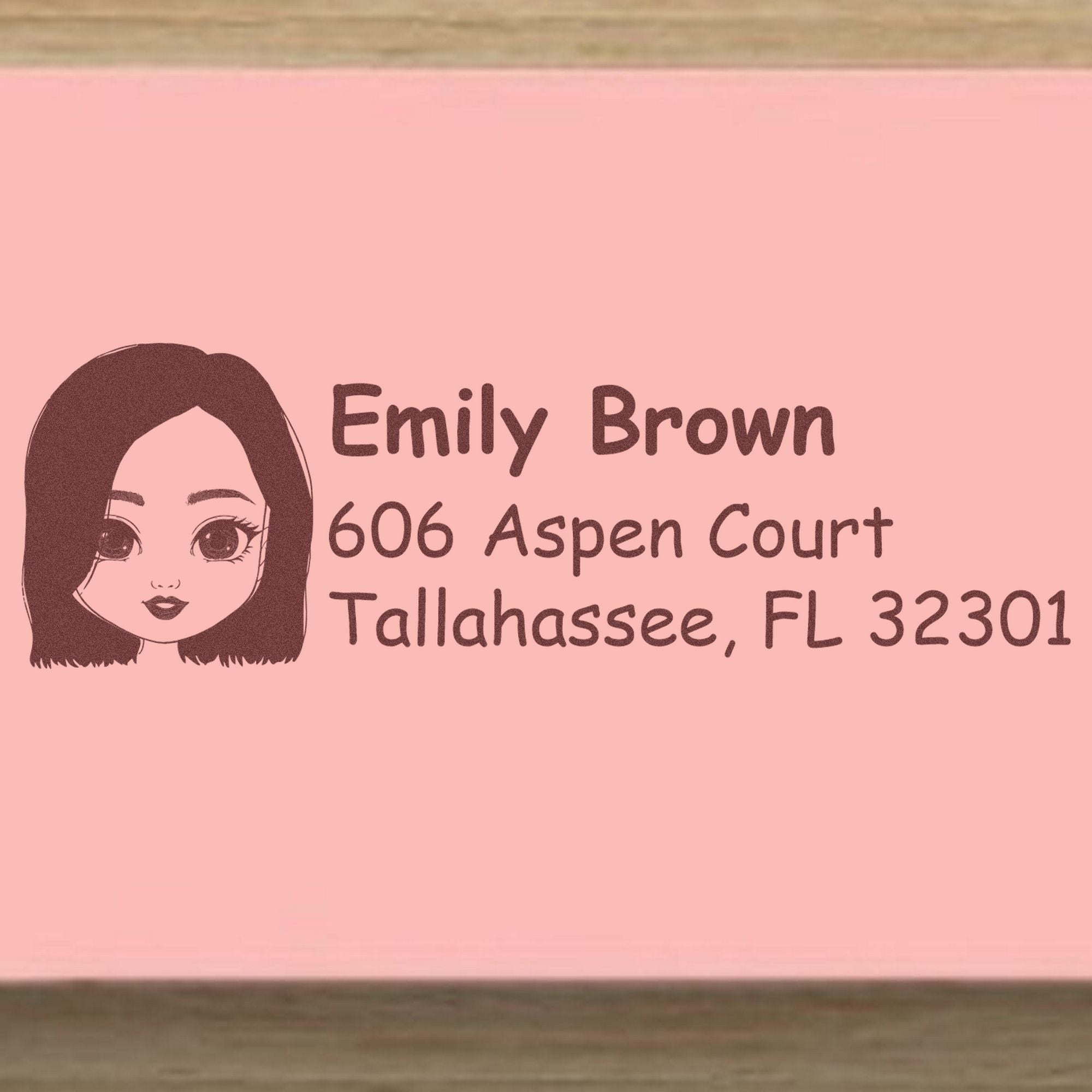 Ms Emily Bitmoji Self-Inking Home Address Stamp