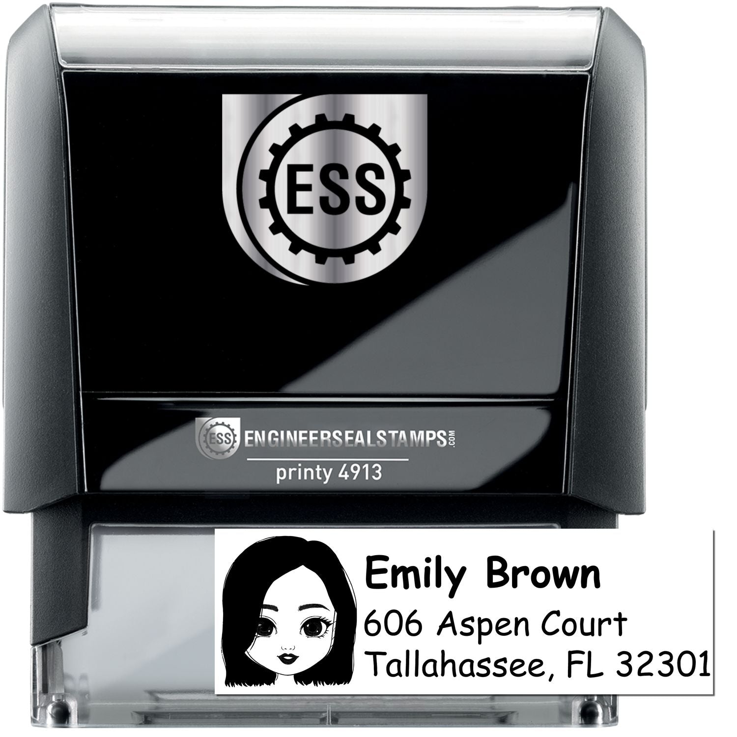 Ms Emily Bitmoji Self-Inking Home Address Stamp