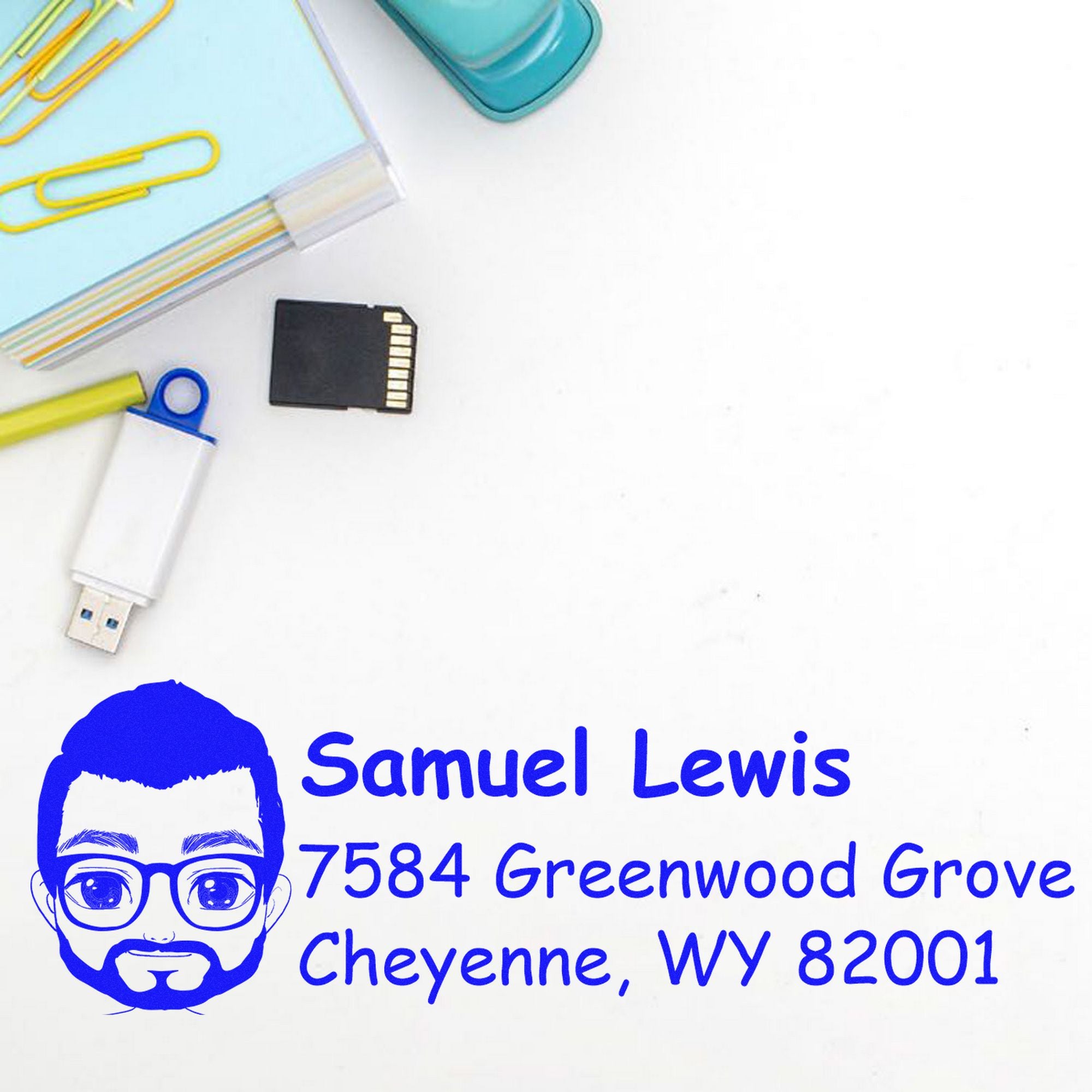 Mr Samuel Bitmoji Customized Address Stamp Pre-Inked