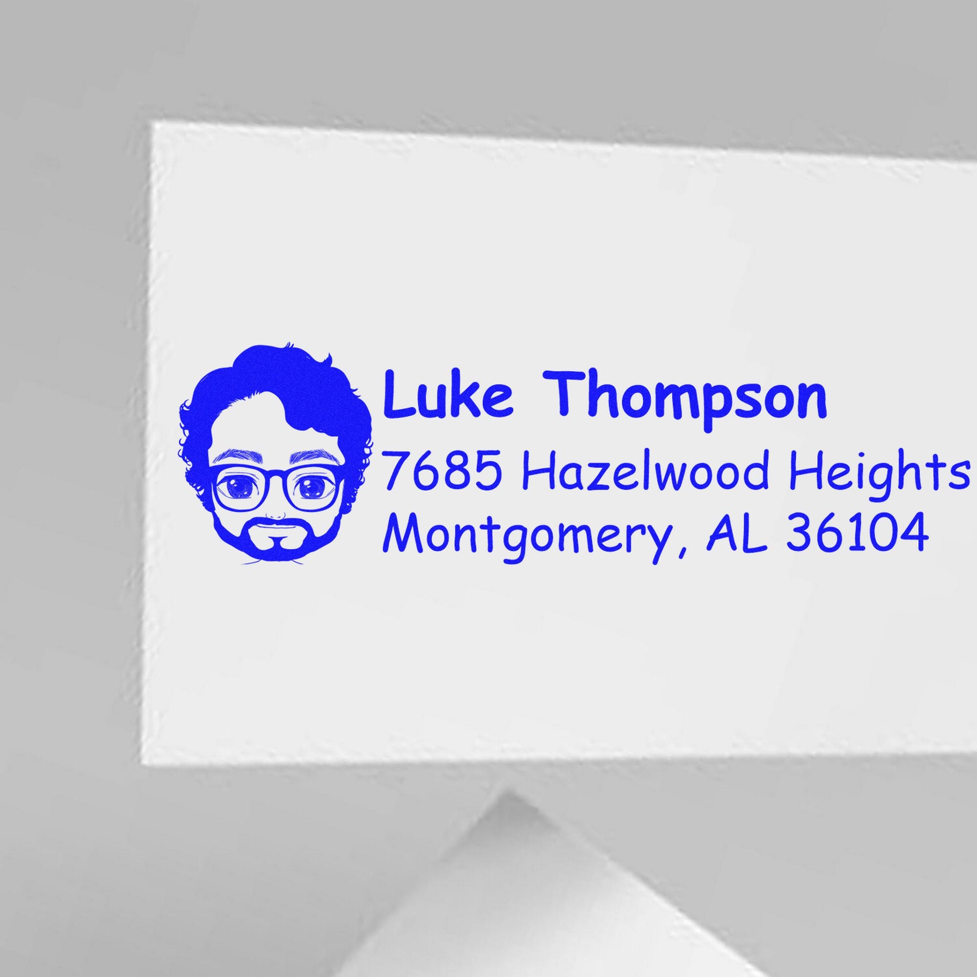 Wood Handle Mr Luke Bitmoji Address Stamp