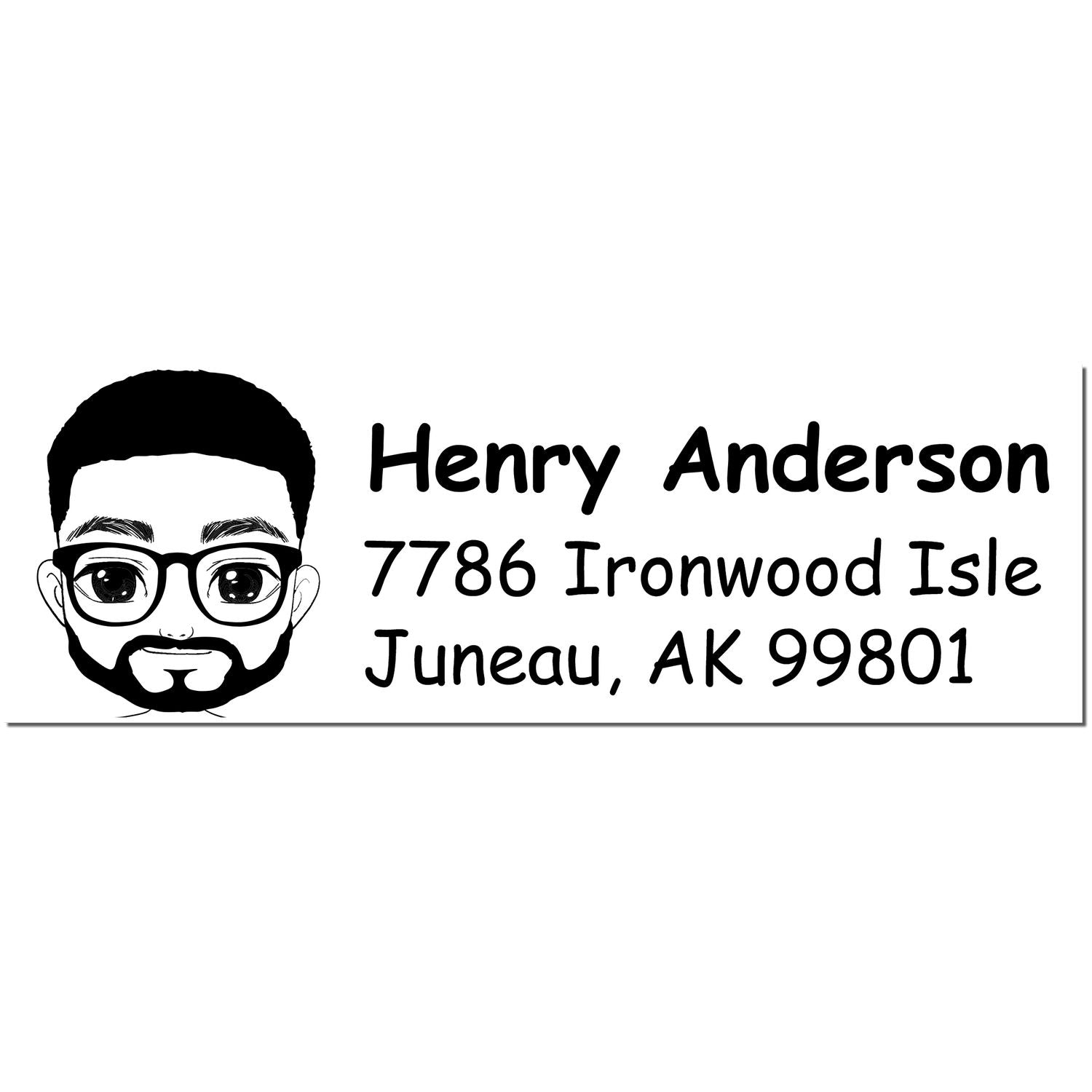 Wood Handle Mr Henry Bitmoji Address Stamp