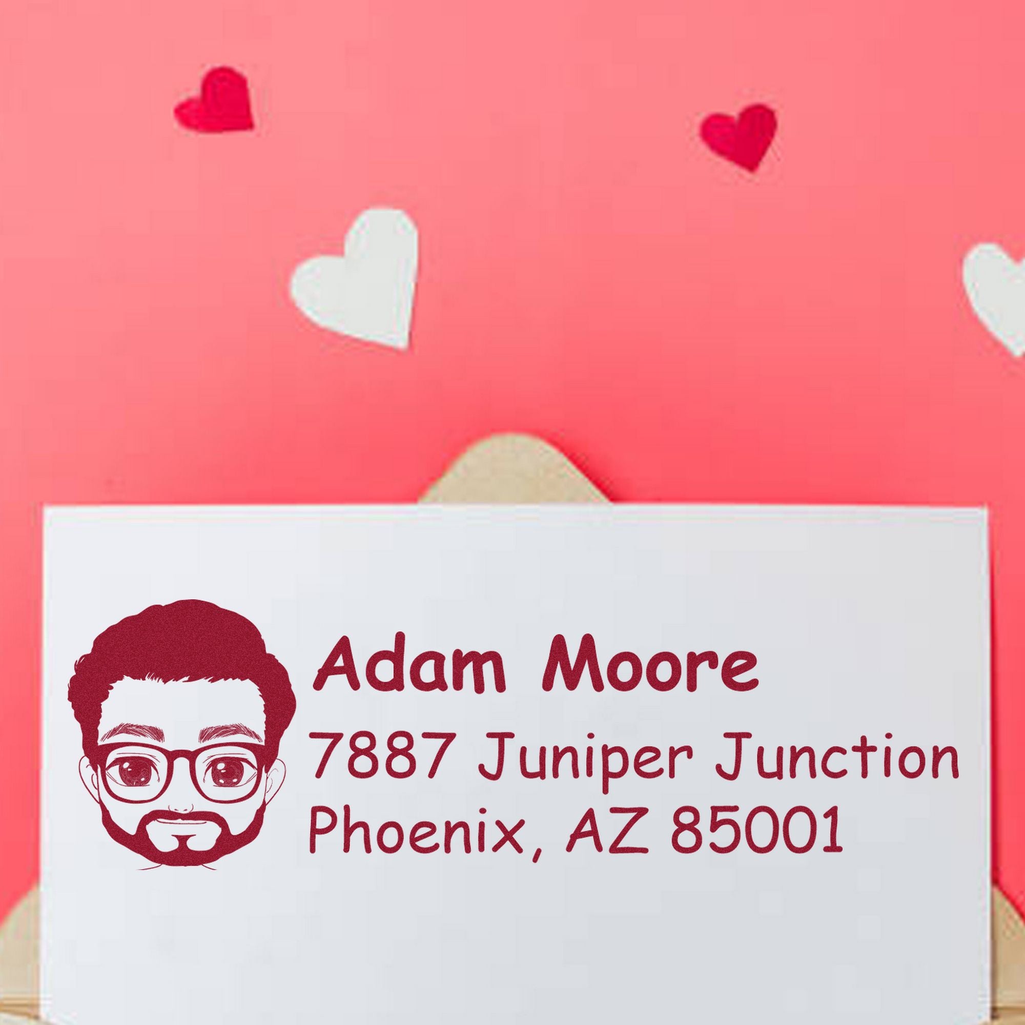 Wood Handle Mr Adam Bitmoji Address Stamp