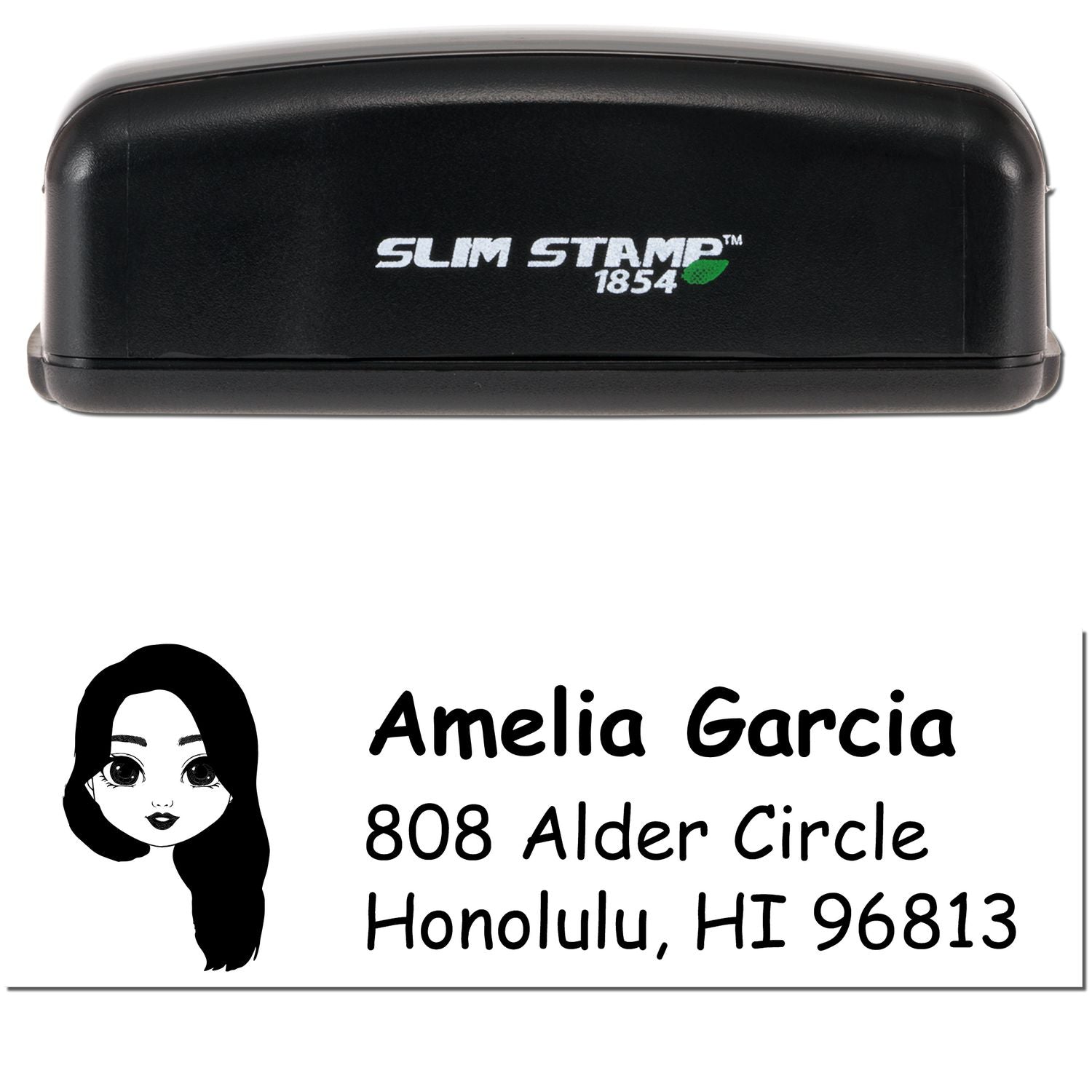 Ms Amelia Bitmoji Customized Address Stamp Pre-Inked