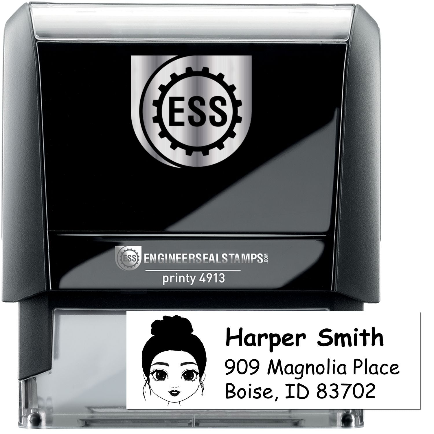 Ms Harper Bitmoji Self-Inking Home Address Stamp