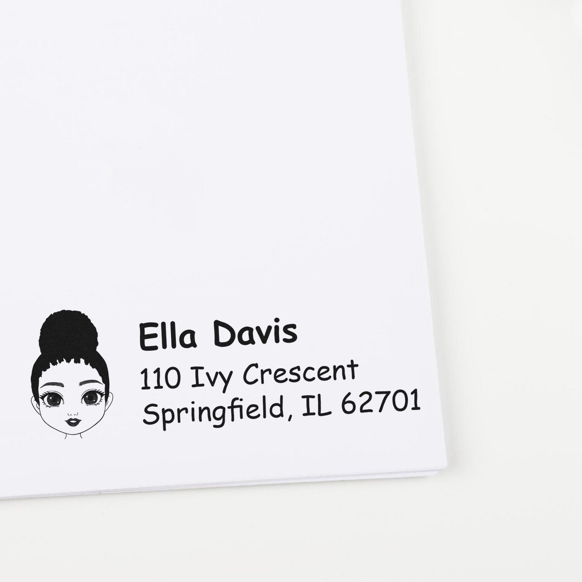 Wood Handle Ms Ella Bitmoji Address Stamp