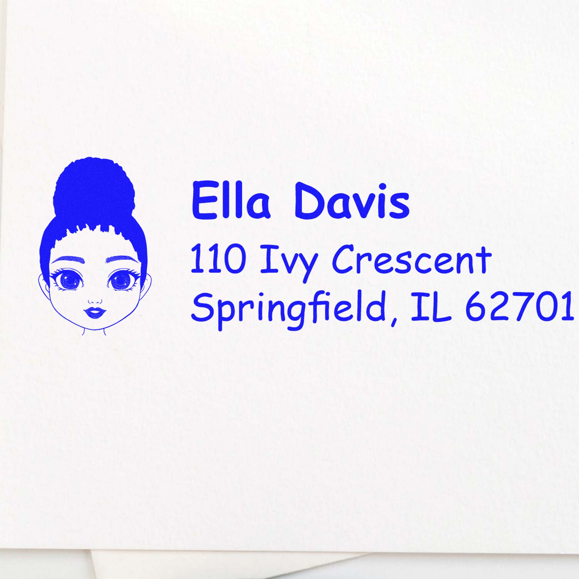 Wood Handle Ms Ella Bitmoji Address Stamp