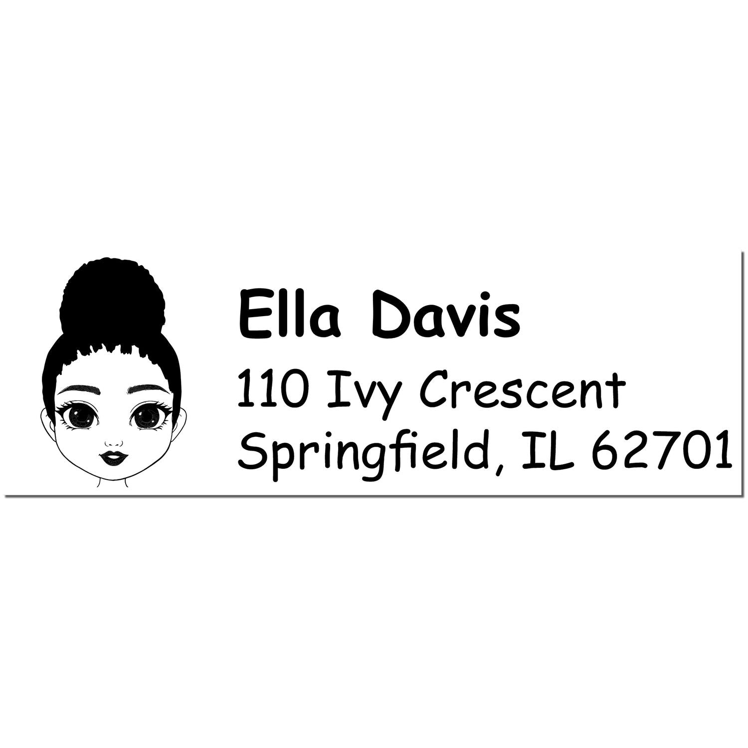 Wood Handle Ms Ella Bitmoji Address Stamp