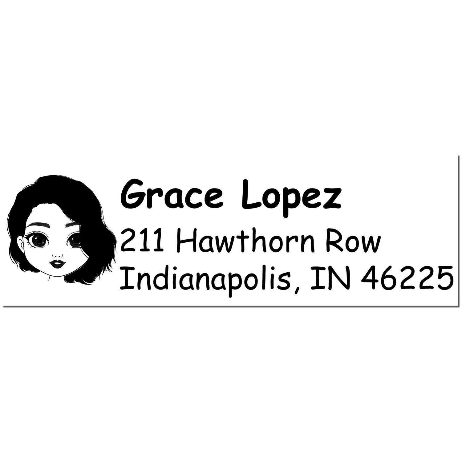 Wood Handle Ms Grace Bitmoji Address Stamp