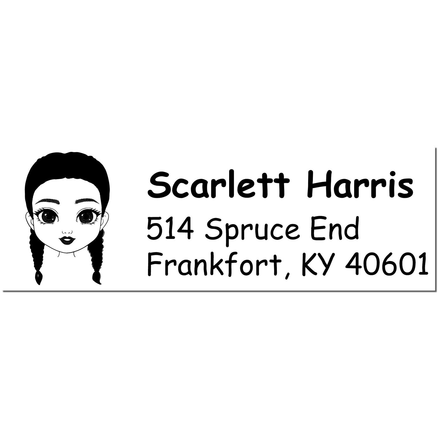 Ms Scarlett Bitmoji Self-Inking Home Address Stamp