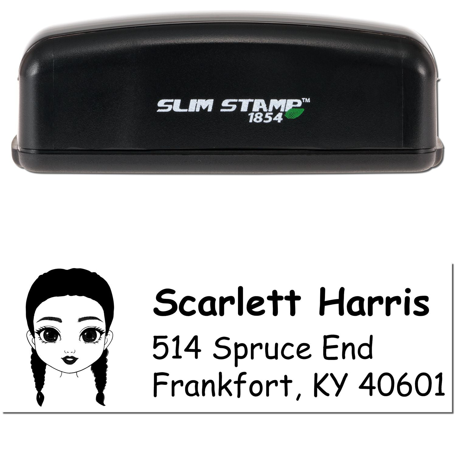 Ms Scarlett Bitmoji Customized Address Stamp Pre-Inked