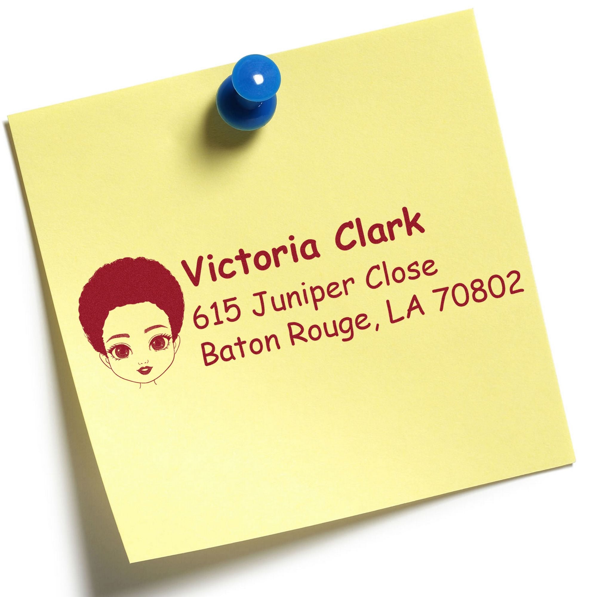 Wood Handle Ms Victoria Bitmoji Address Stamp