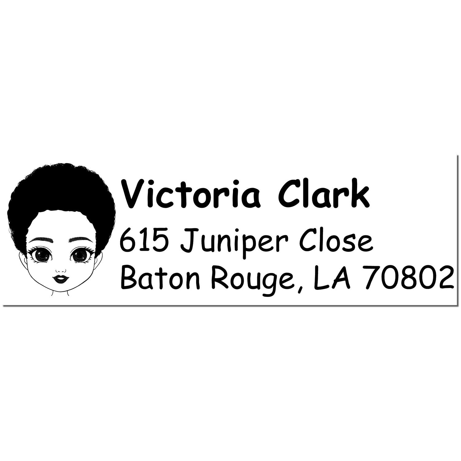 Wood Handle Ms Victoria Bitmoji Address Stamp