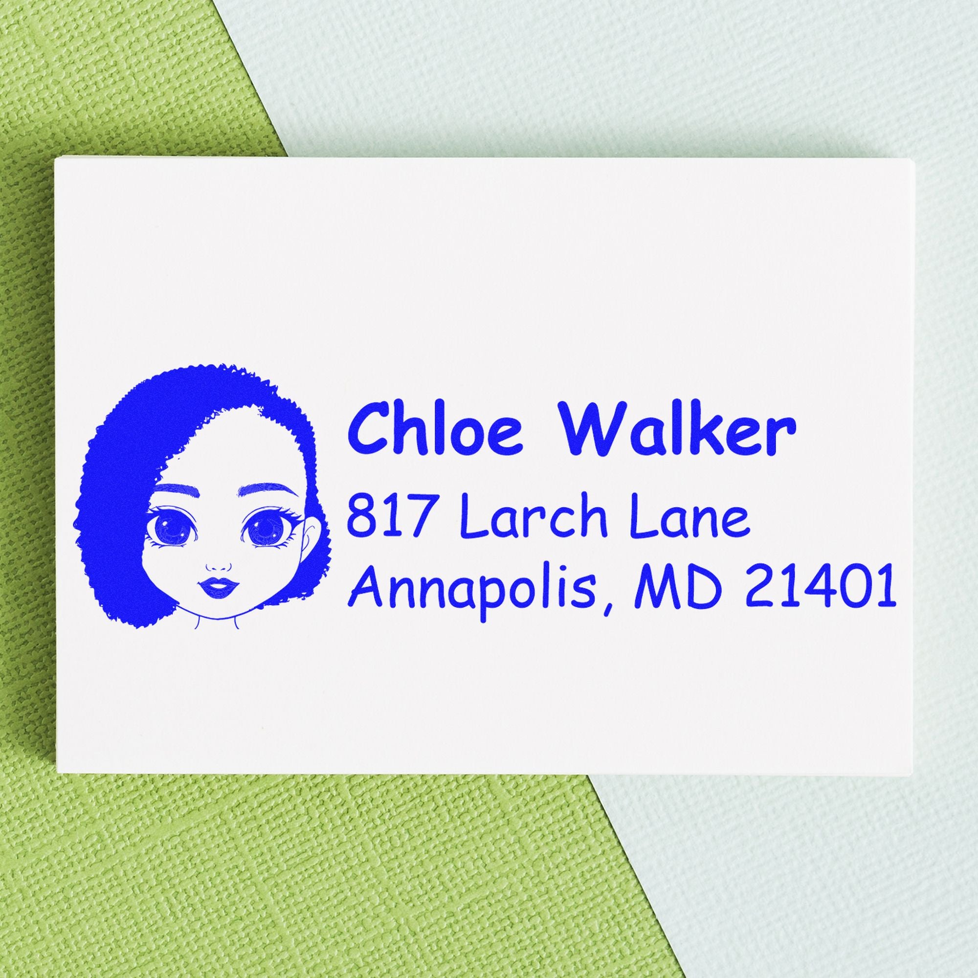 Wood Handle Ms Chloe Bitmoji Address Stamp