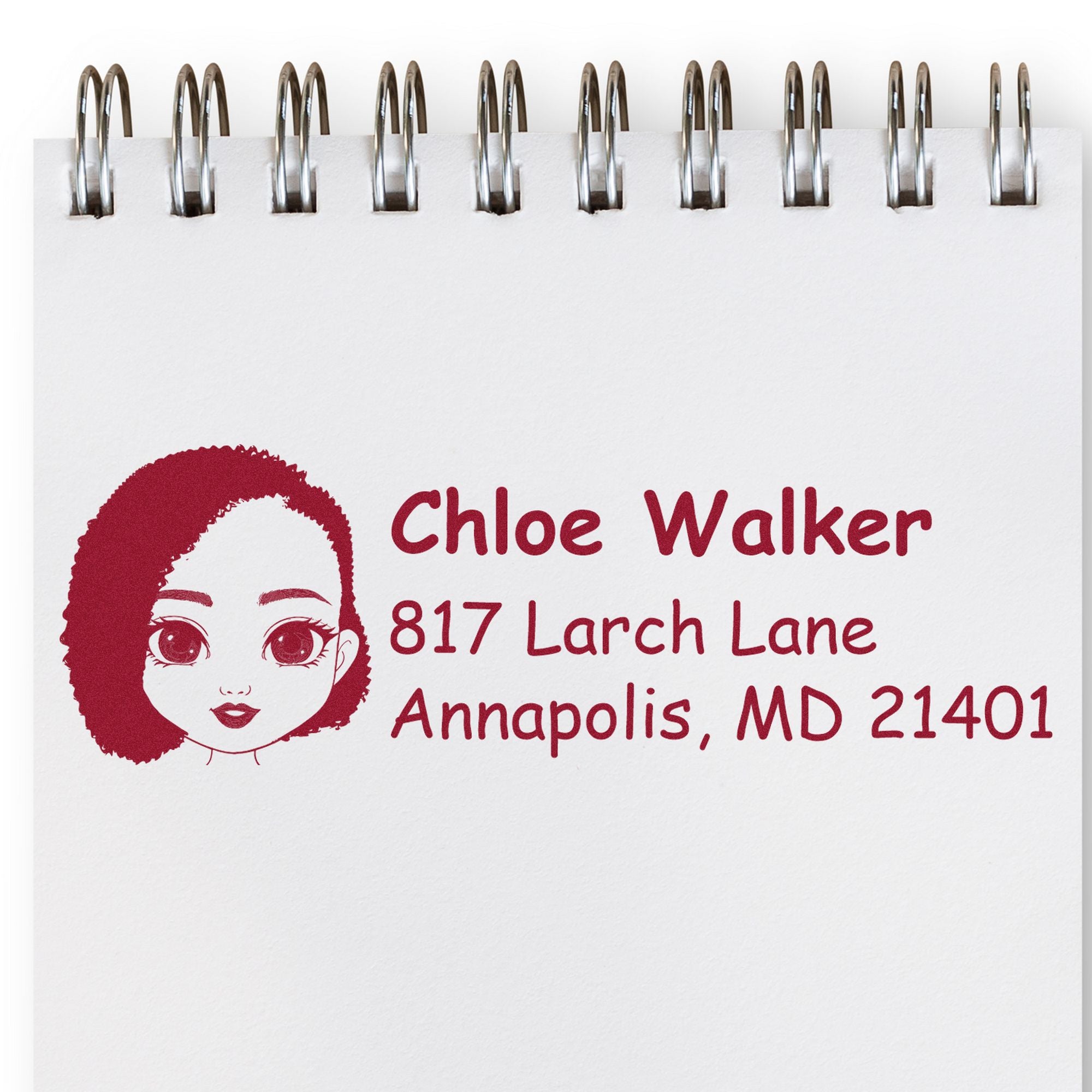 Wood Handle Ms Chloe Bitmoji Address Stamp