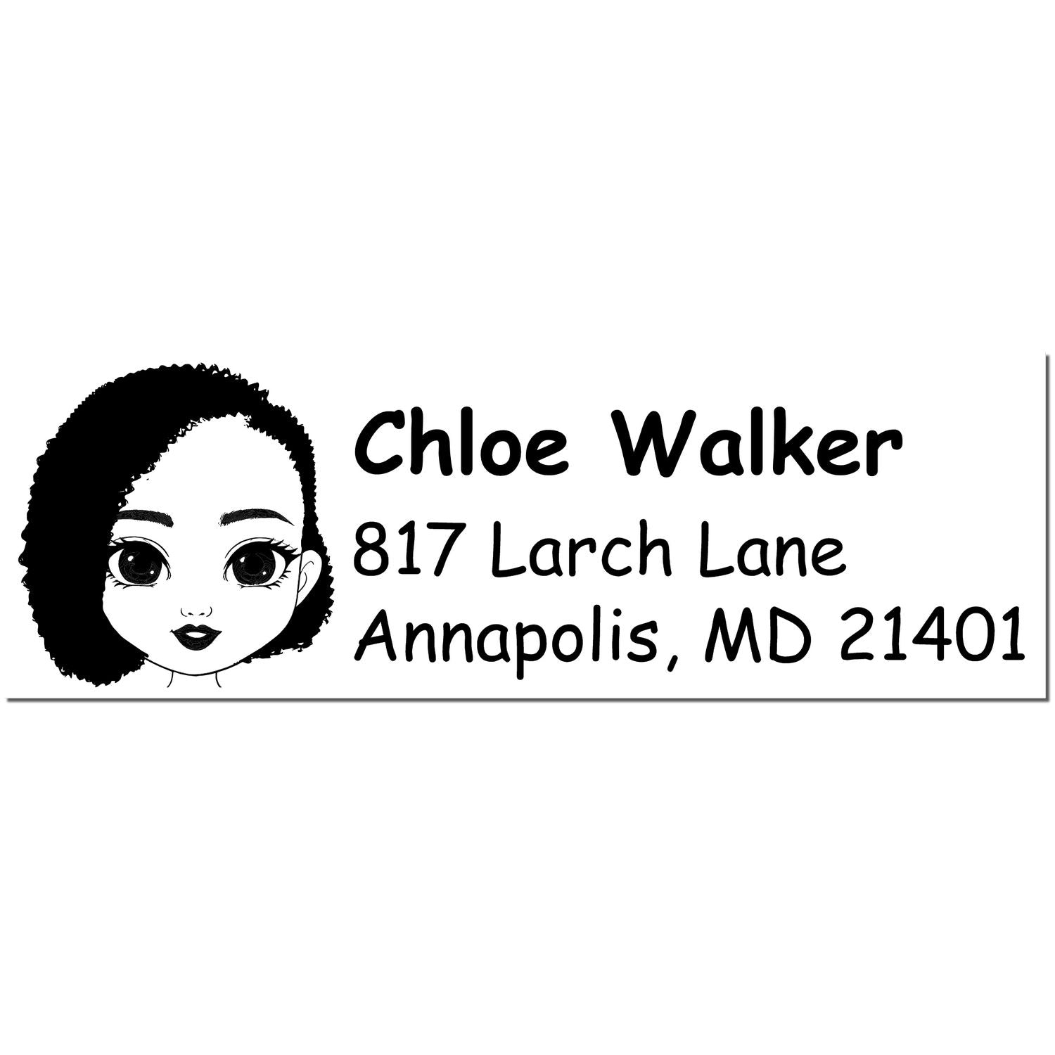 Wood Handle Ms Chloe Bitmoji Address Stamp