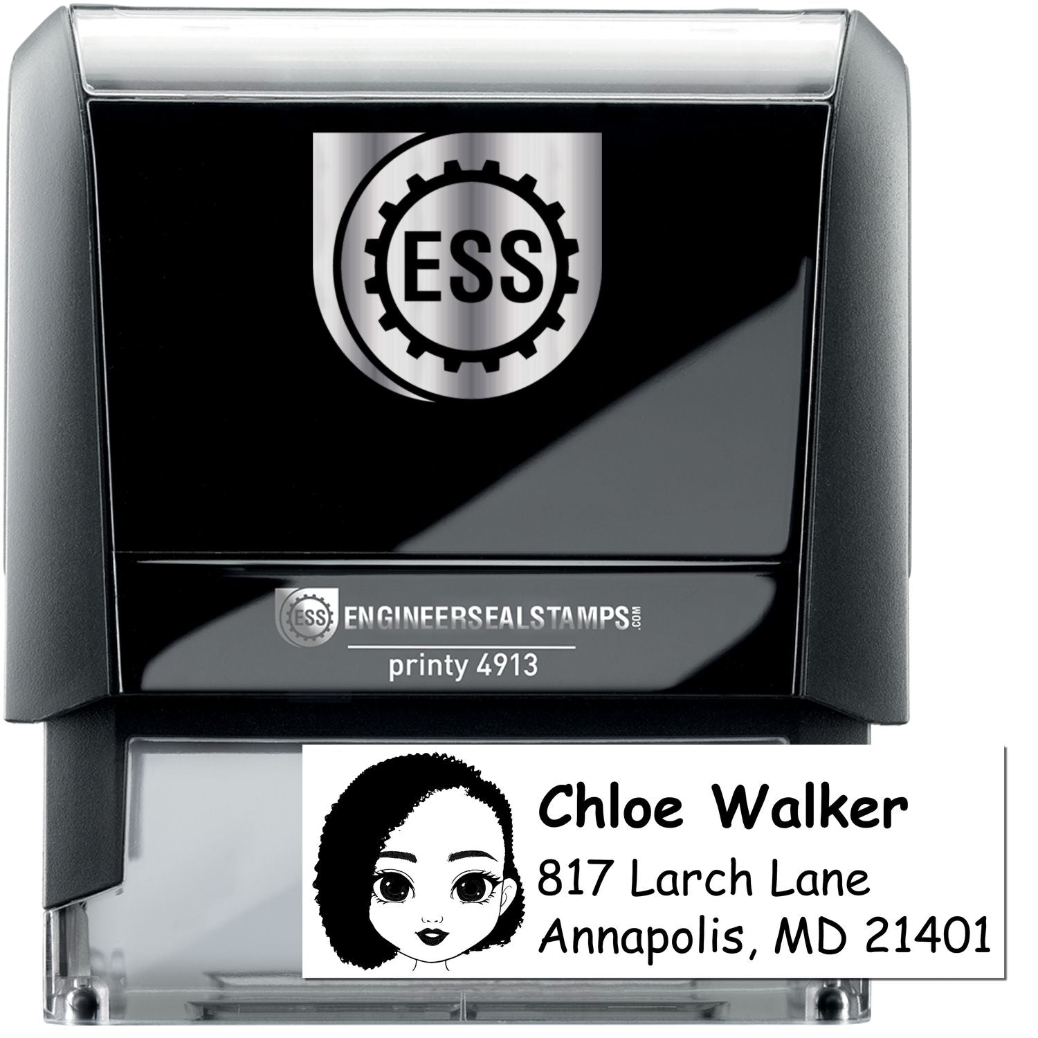 Ms Chloe Bitmoji Self-Inking Home Address Stamp