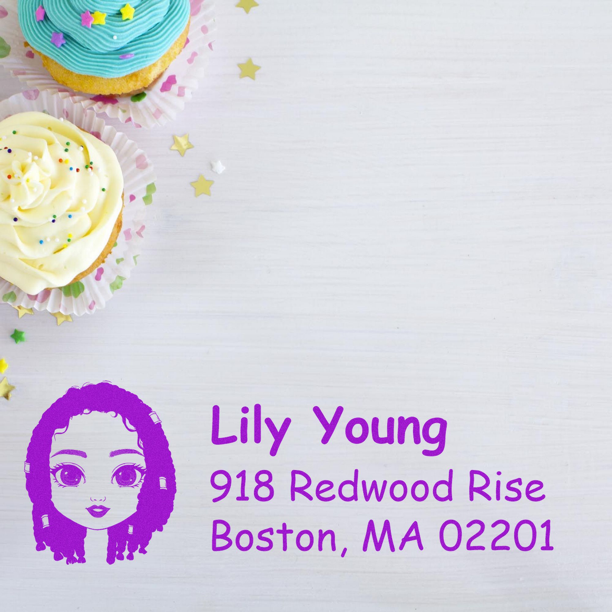 Ms Lily Bitmoji Self-Inking Home Address Stamp