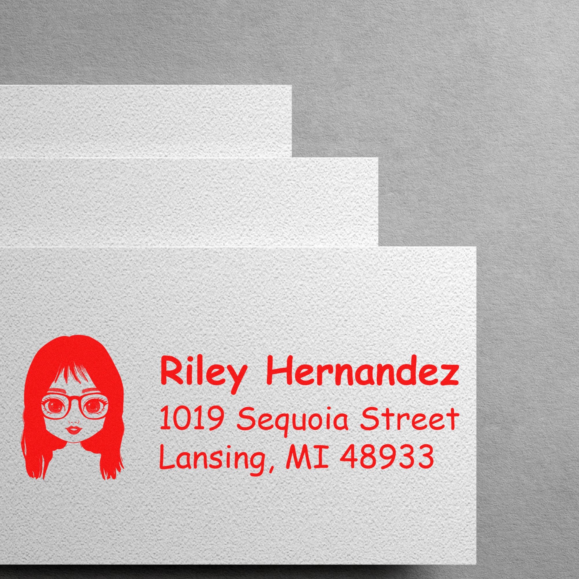 Ms Riley Bitmoji Self-Inking Home Address Stamp