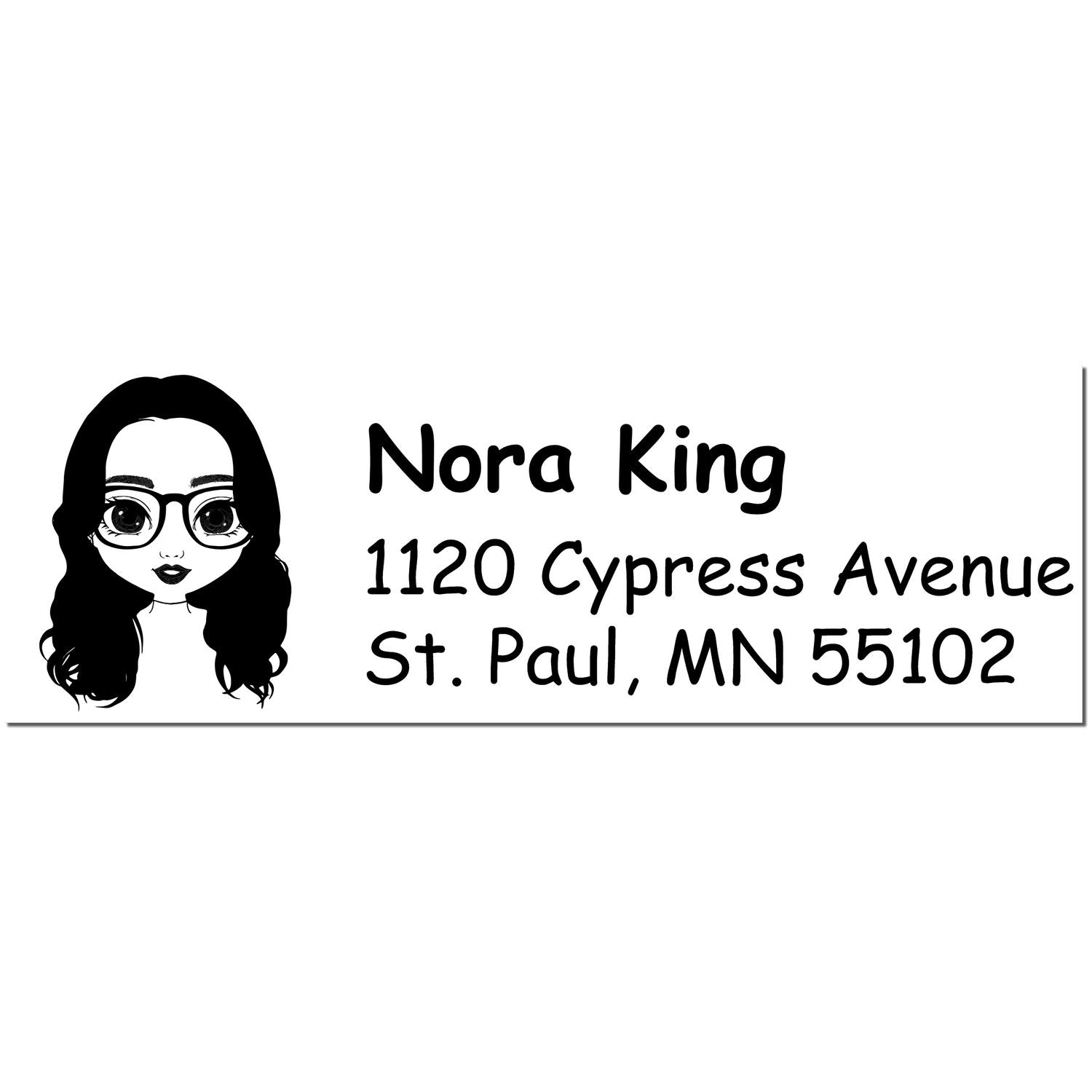 Wood Handle Ms Nora Bitmoji Address Stamp