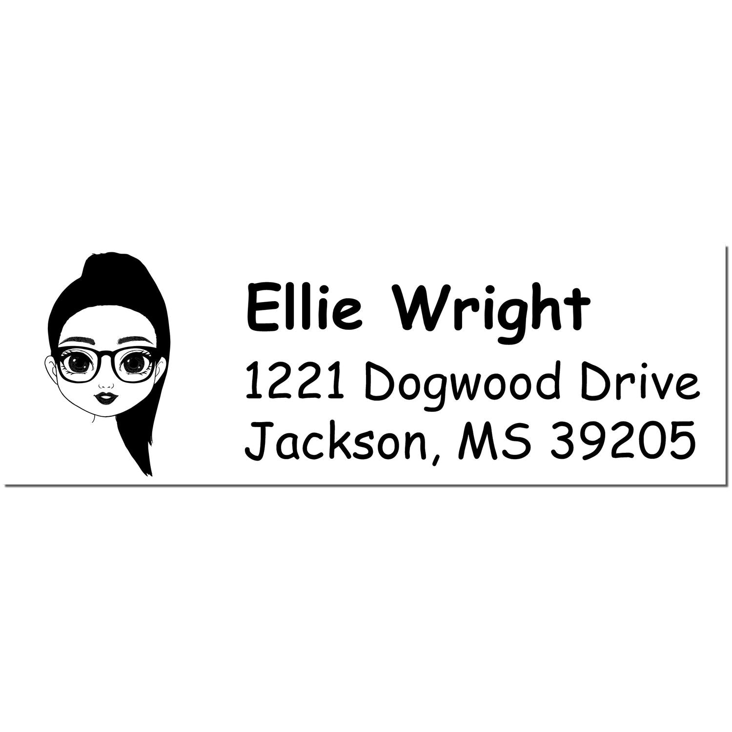 Wood Handle Ms Ellie Bitmoji Address Stamp