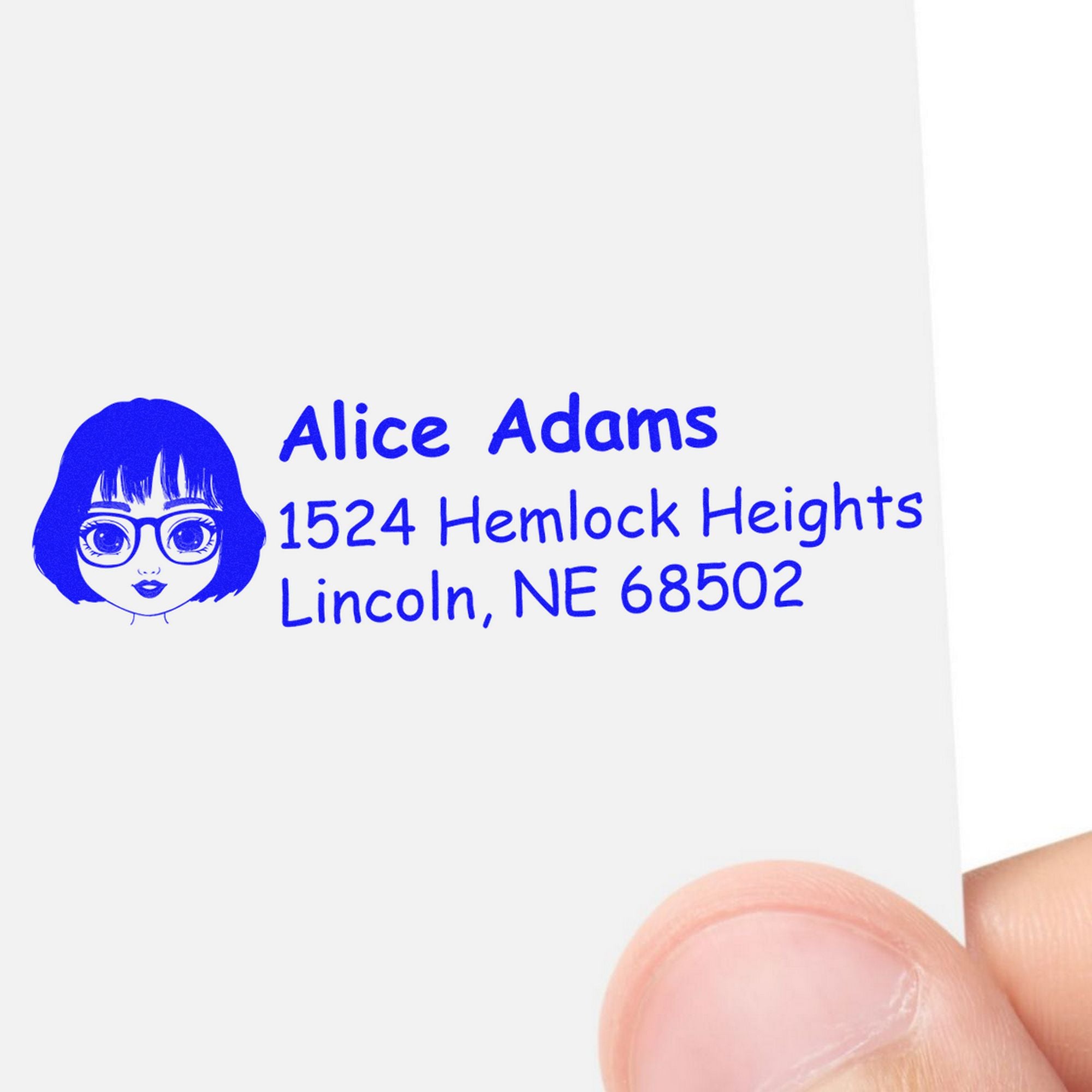 Wood Handle Ms Alice Bitmoji Address Stamp