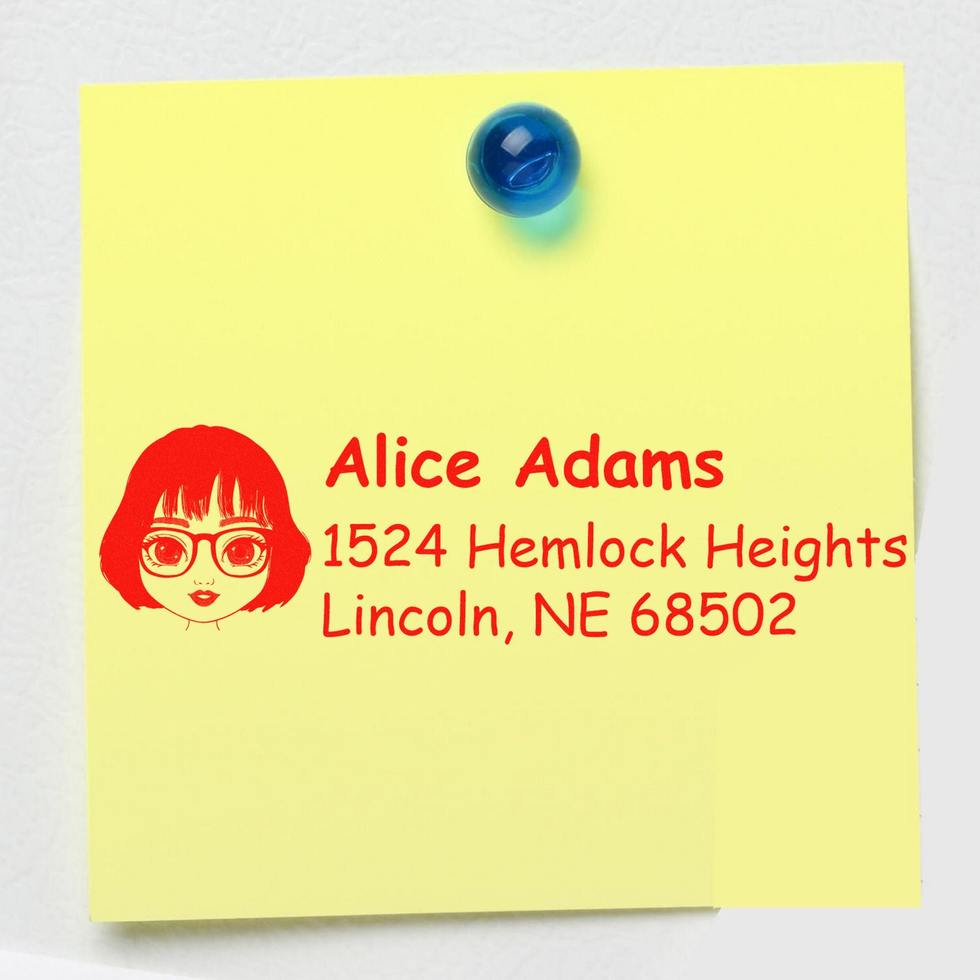 Wood Handle Ms Alice Bitmoji Address Stamp