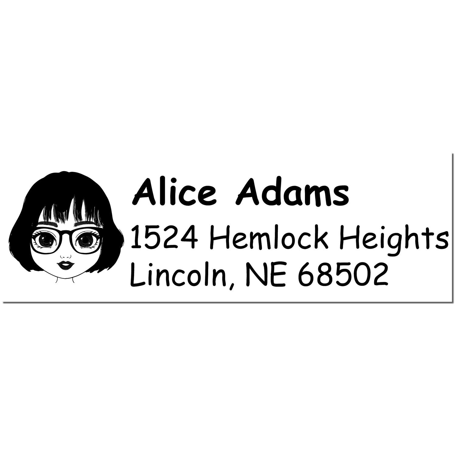 Wood Handle Ms Alice Bitmoji Address Stamp