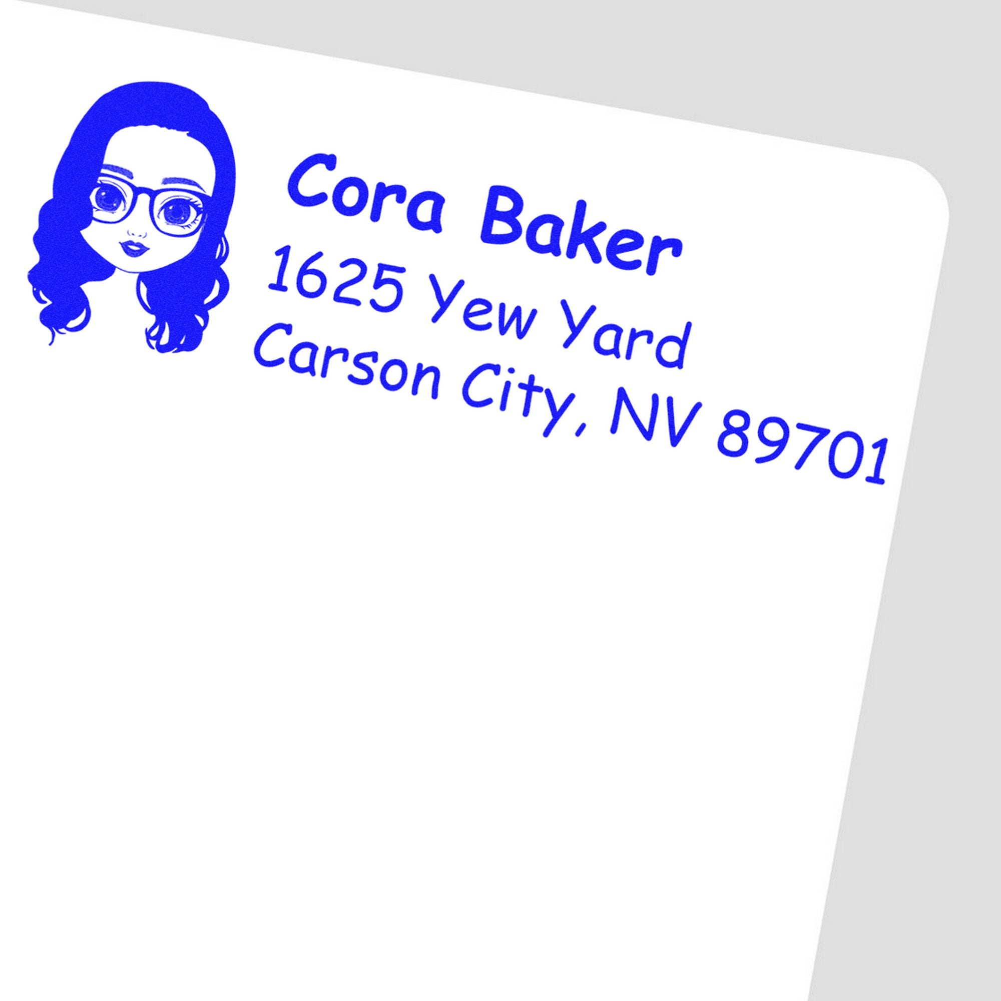 Ms Cora Bitmoji Self-Inking Home Address Stamp