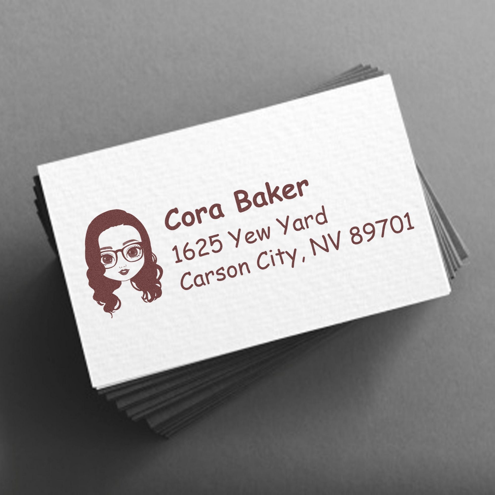 Ms Cora Bitmoji Customized Address Stamp Pre-Inked