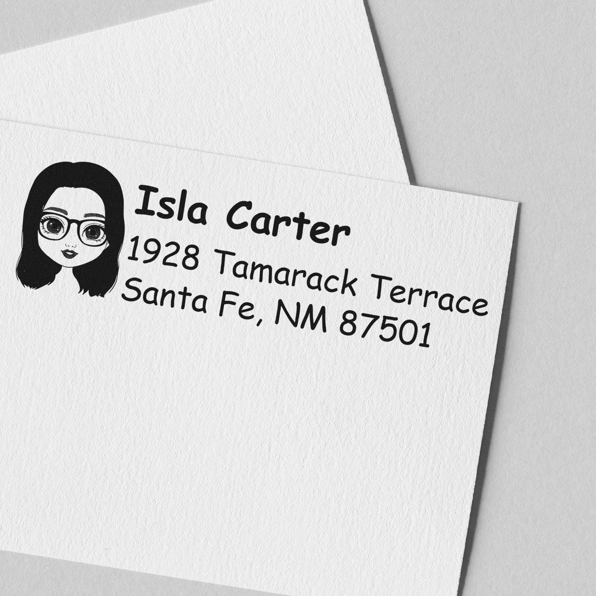 Ms Isla Bitmoji Customized Address Stamp Pre-Inked