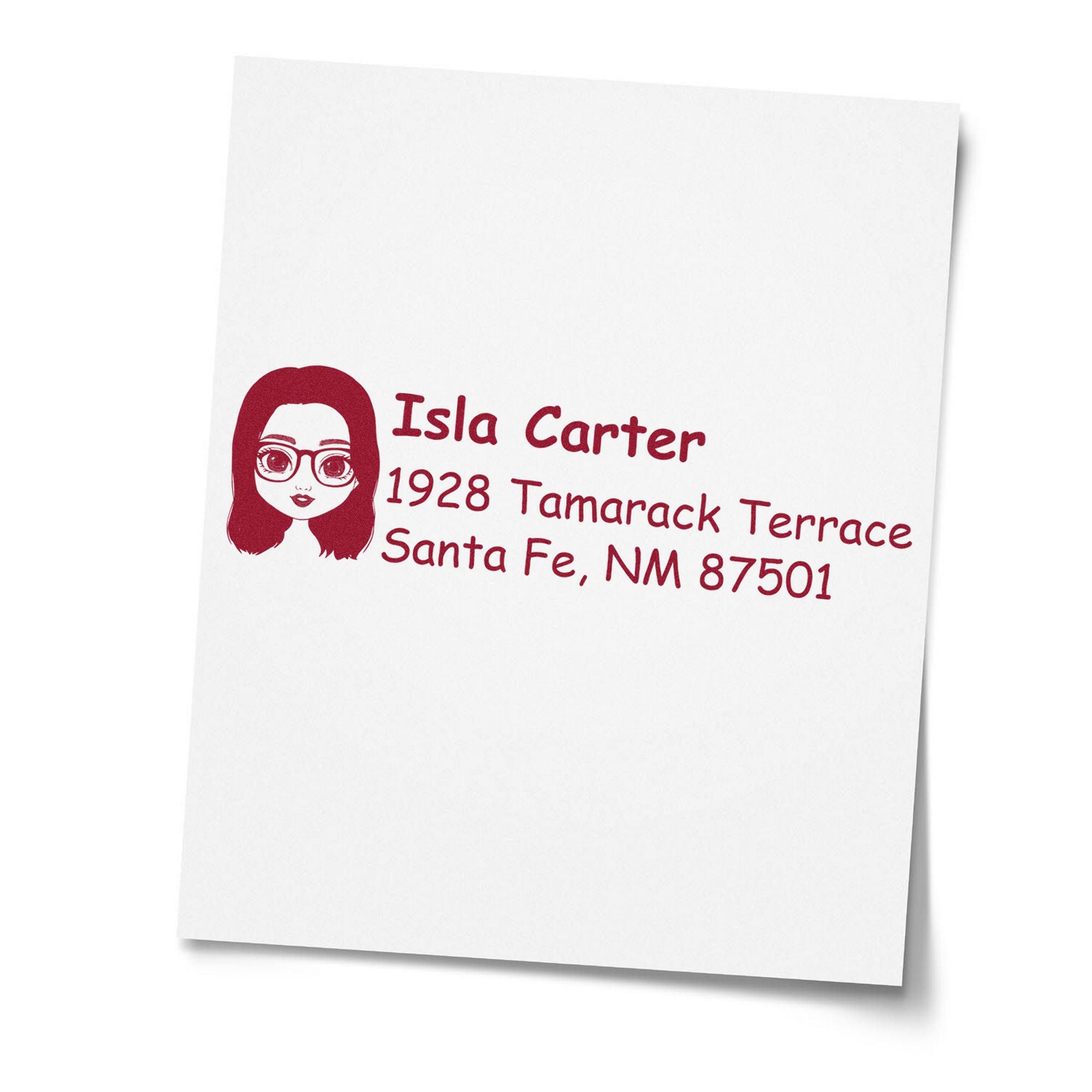 Ms Isla Bitmoji Customized Address Stamp Pre-Inked