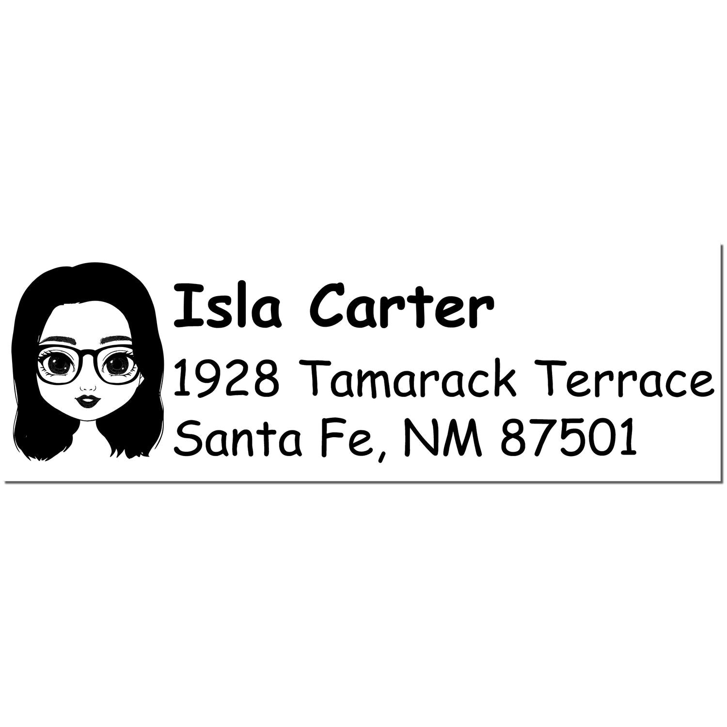 Ms Isla Bitmoji Customized Address Stamp Pre-Inked