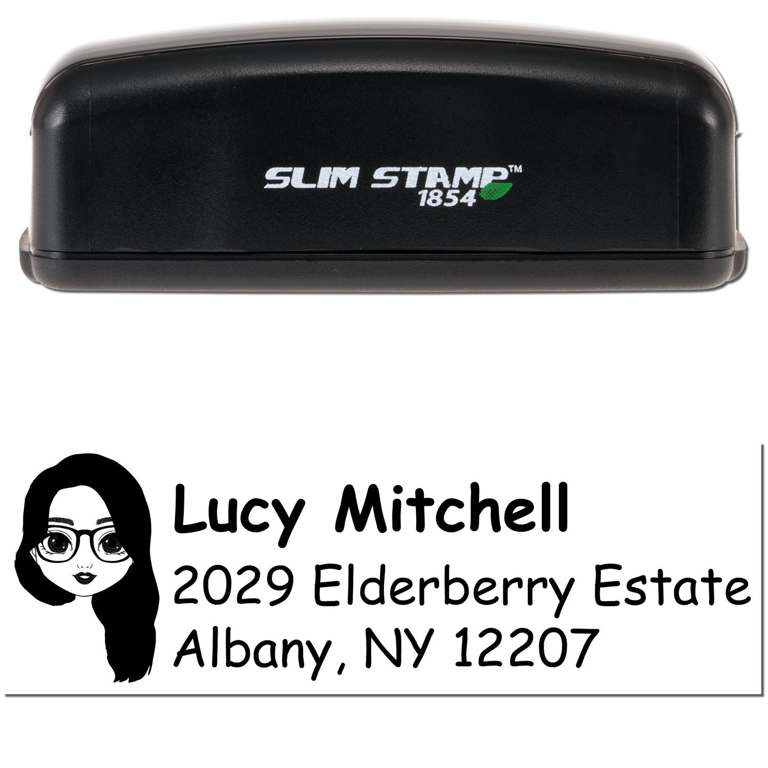 Ms Lucy Bitmoji Customized Address Stamp Pre-Inked