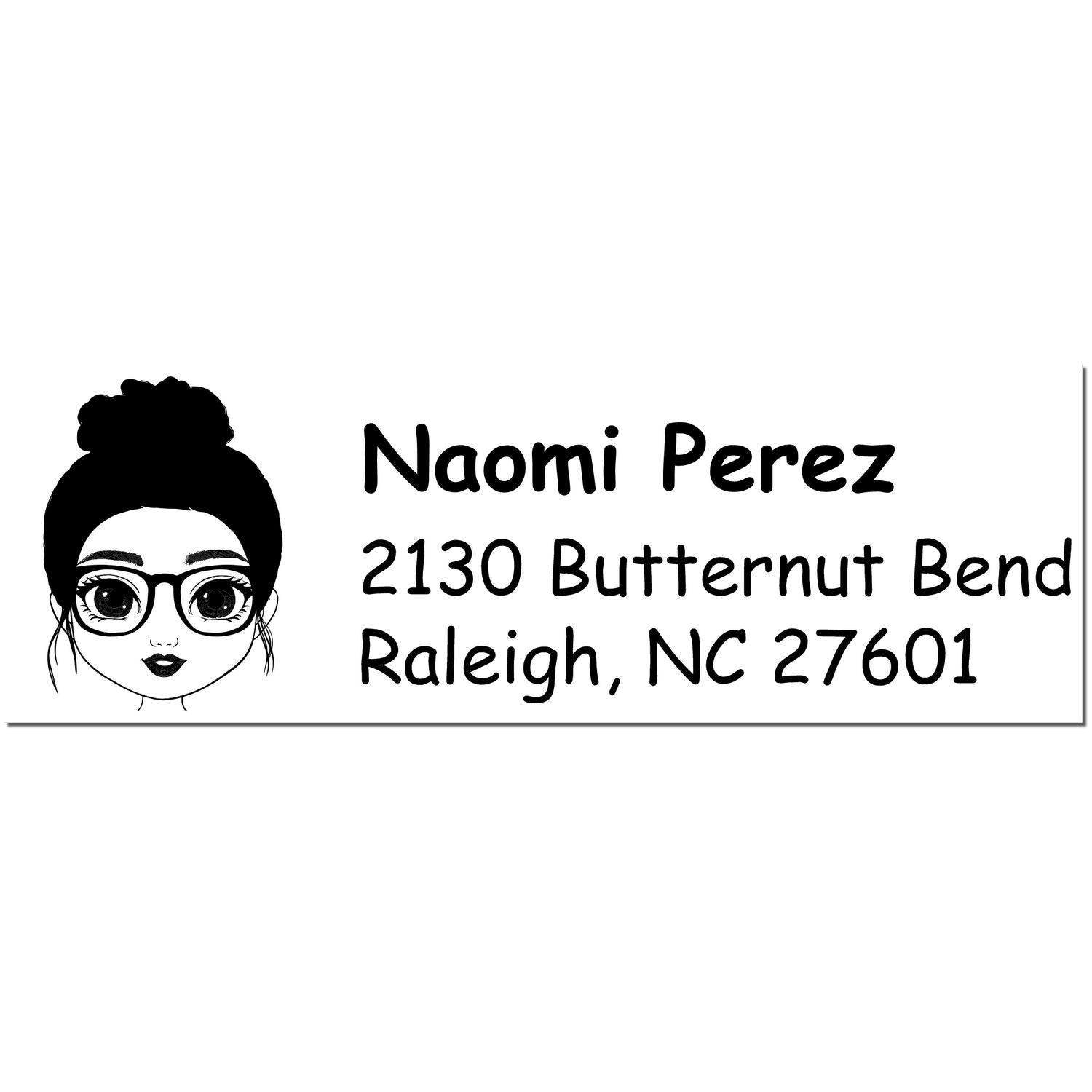 Wood Handle Ms Naomi Bitmoji Address Stamp