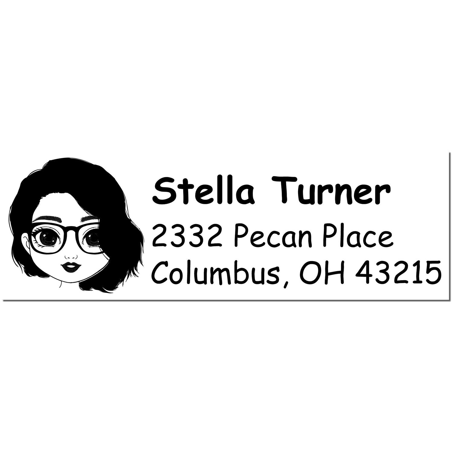 Wood Handle Ms Stella Bitmoji Address Stamp